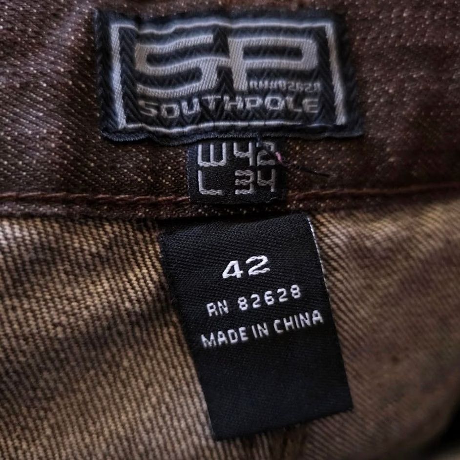 Southpole VINTAGE Southpole Jeans Mens Size 42x32 Brown Y2K Wide-Leg Baggy Skater Jeans Mens 42 Brown Y2K Wide Leg Baggy Skater Size US 42 / EU 58 - 6 Thumbnail