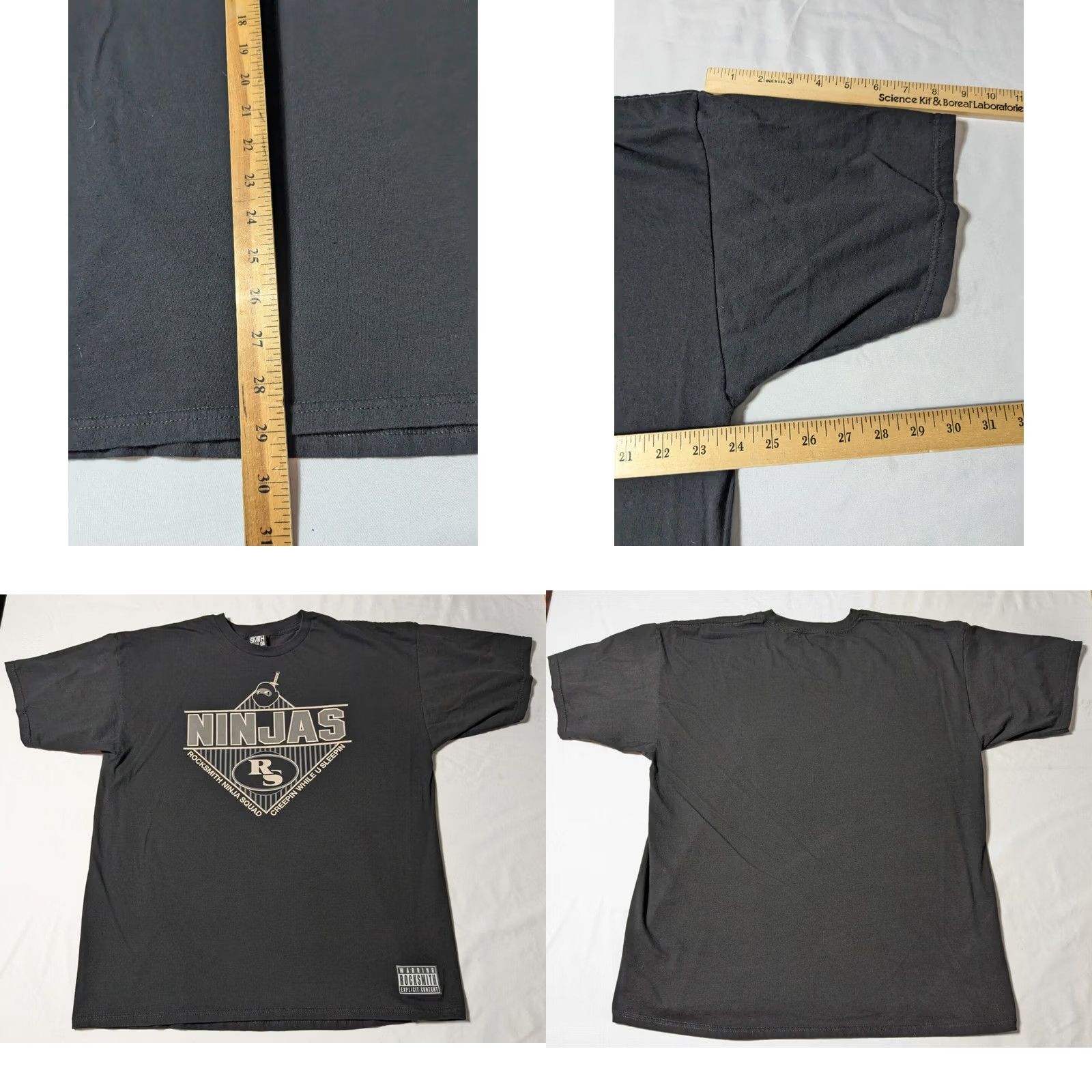 Vintage ROCKSMITH NINJA SQUAD CREEPIN WHILE U SLEEPIN Men XL Black T-Shirt Made In USA Size US XL / EU 56 / 4 - 8 Thumbnail