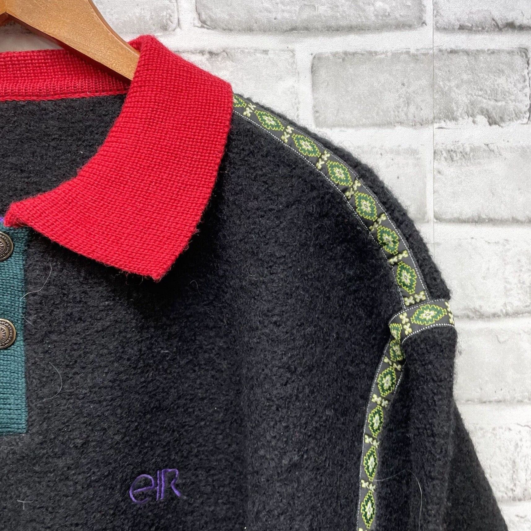 Vintage VINTAGE EIR Wool Ski Polo Pullover Sweater Mens XL Black Vintage Skiwear Theme 90s Mens Size US XL / EU 56 / 4 - 2 Thumbnail