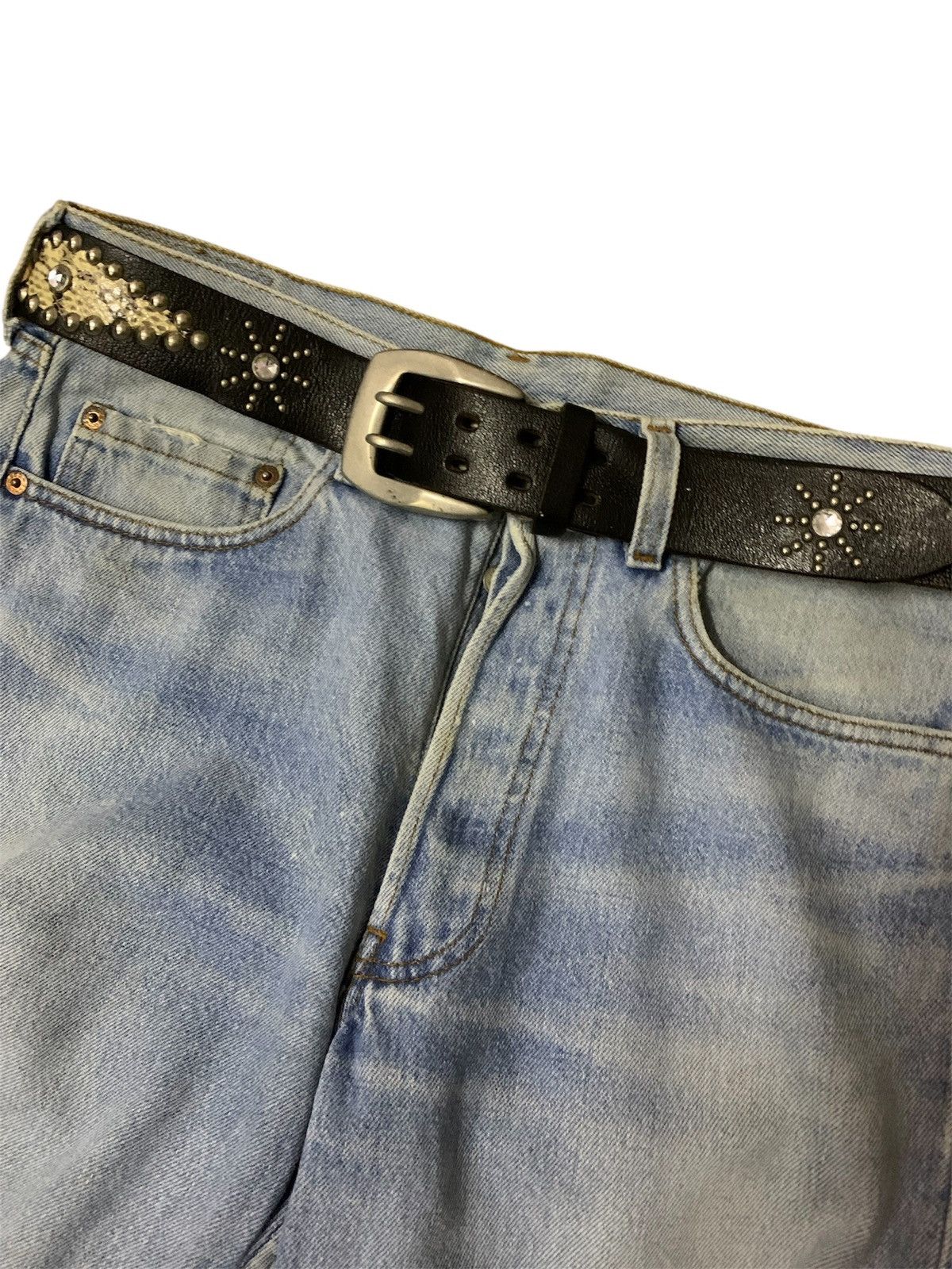 Michel Klein 💥Vintage Michel Klein Studs Leather Belt Size ONE SIZE - 4 Thumbnail