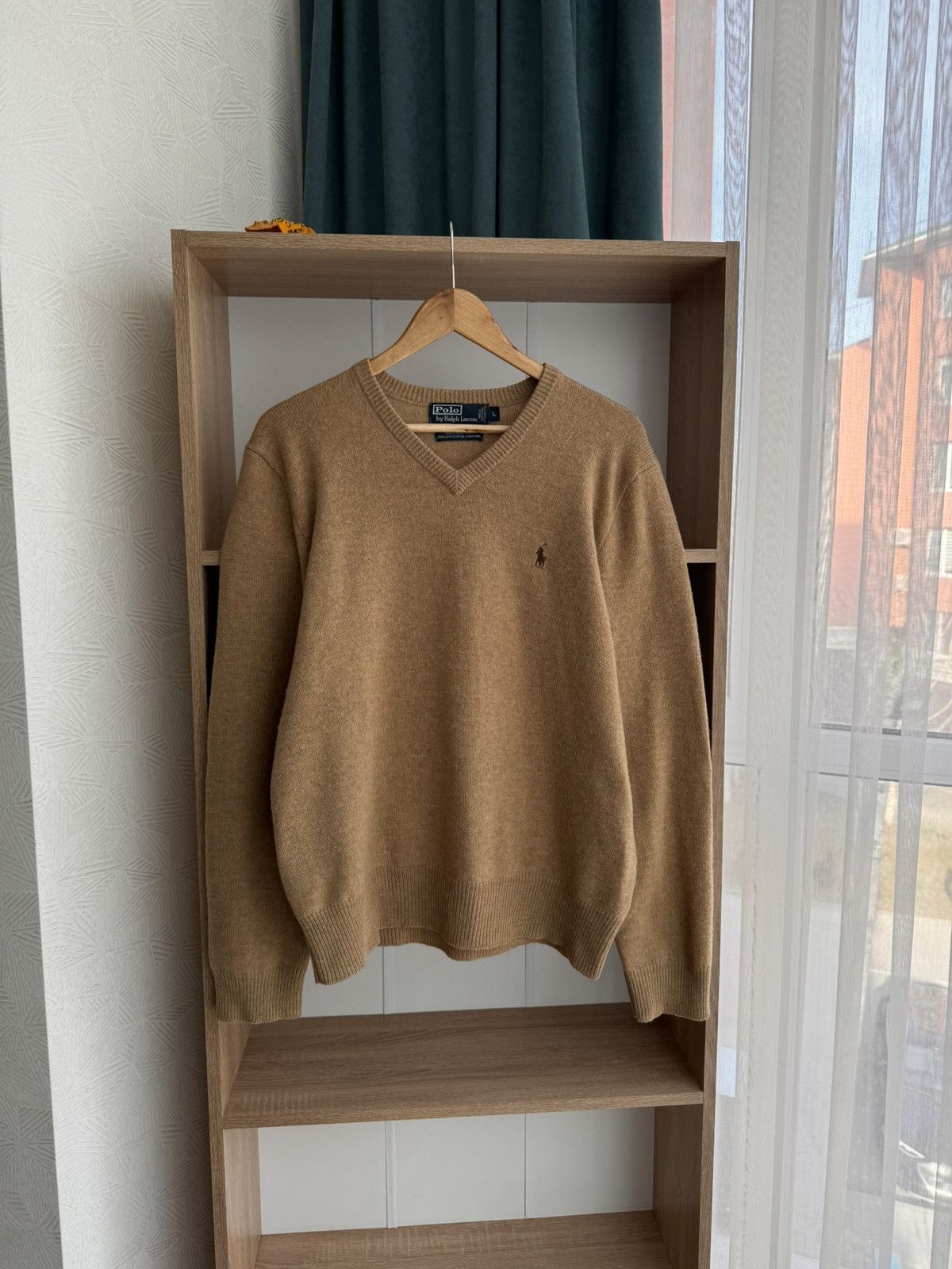 Polo Ralph Lauren × Vintage VTG Polo Ralph Lauren PRL Creamy Beige Lambswool Sweater Size US L / EU 52-54 / 3 - 2 Thumbnail