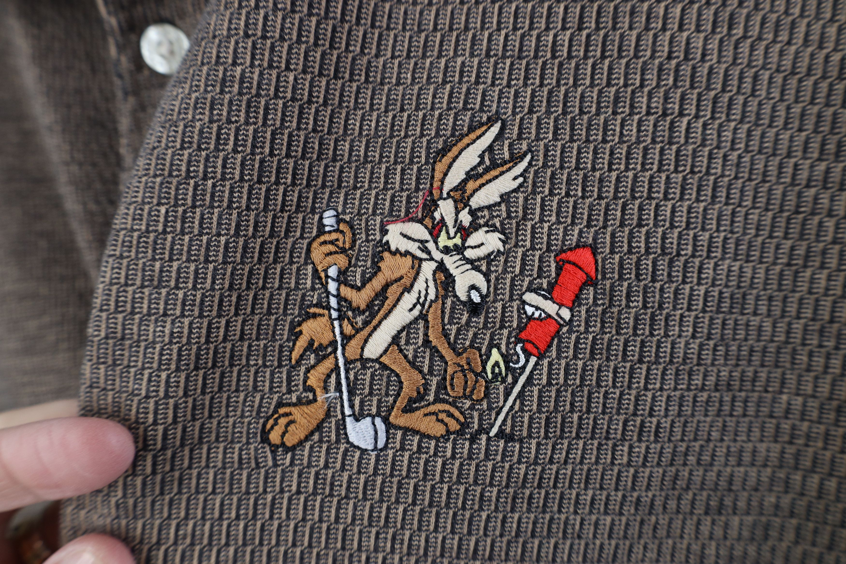 Vintage Vintage 90s Looney Tunes Knit Collared Golf Polo Shirt Size US XXL / EU 58 / 5 - 4 Thumbnail