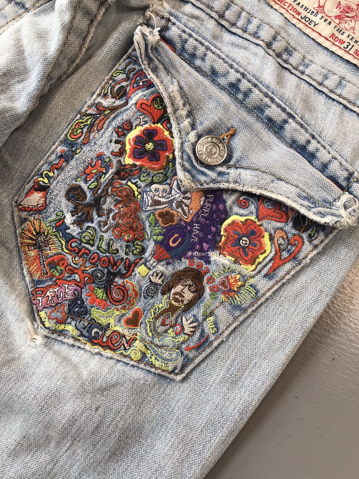 Rock Revival × True Religion × Vintage Vintage true religion distressed embroidered bootcut denim Size US 35 - 8 Thumbnail
