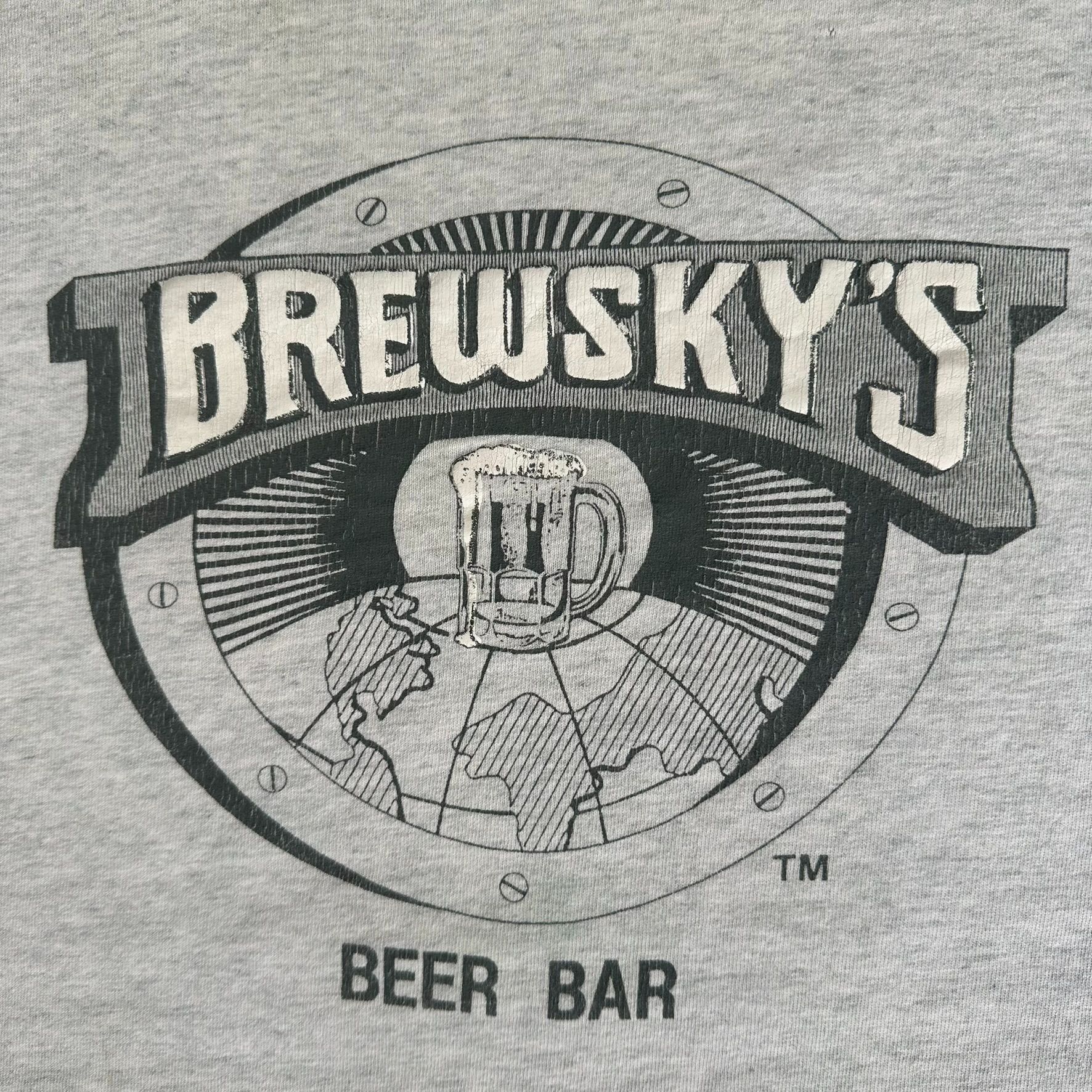 Fruit Of The Loom Vintage 90s Brewsky's Beer Bar T-Shirt Single Stitch East Vi Size US XL / EU 56 / 4 - 2 Thumbnail