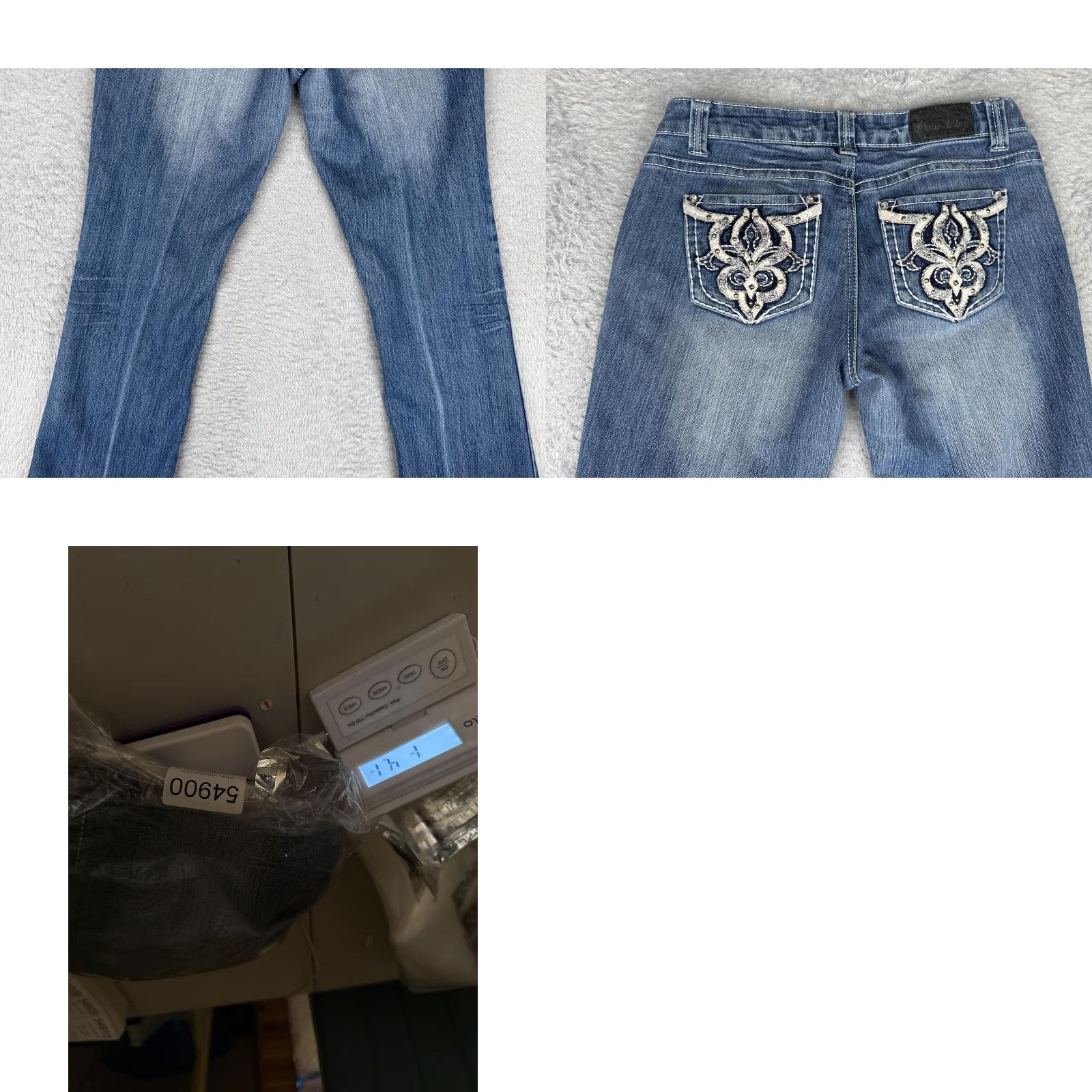 Denime Soundgirl Jeans Bootcut Juniors 9 Blue Med Wash Low Rise Stretch 30x31 Denim Size 30" / US 8 / IT 44 - 10 Thumbnail