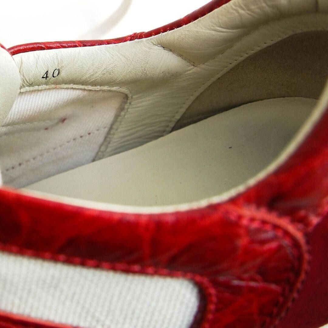 Hogan Hogan Low Top Sneakers Red Croc Ivory Canvas EU 40 US 10 Size US 10 / IT 40 - 7 Thumbnail