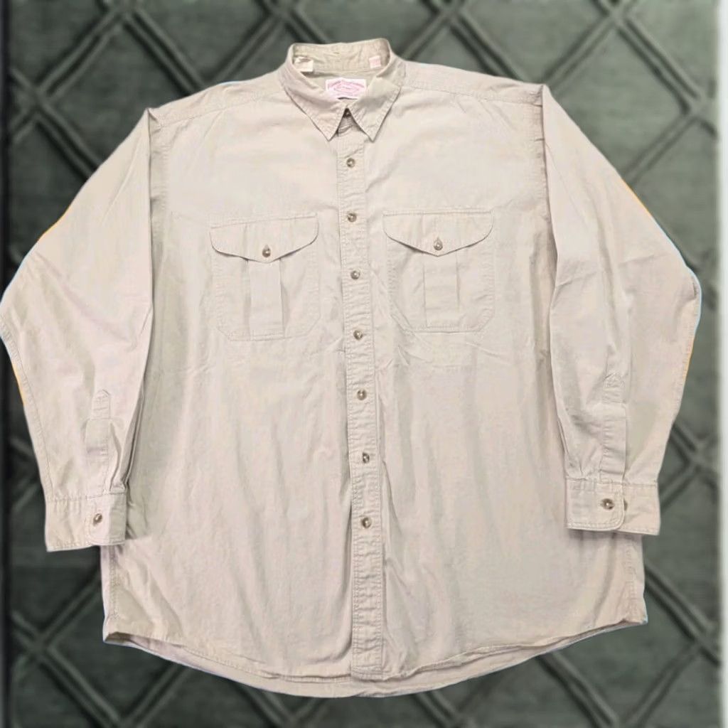 Filson VINTAGE Filson Shirt Long Sleeve Outdoor Safari Fishing Camp Shirt Button-Up Pockets USA 2XL Size US XXL / EU 58 / 5 - 1 Thumbnail