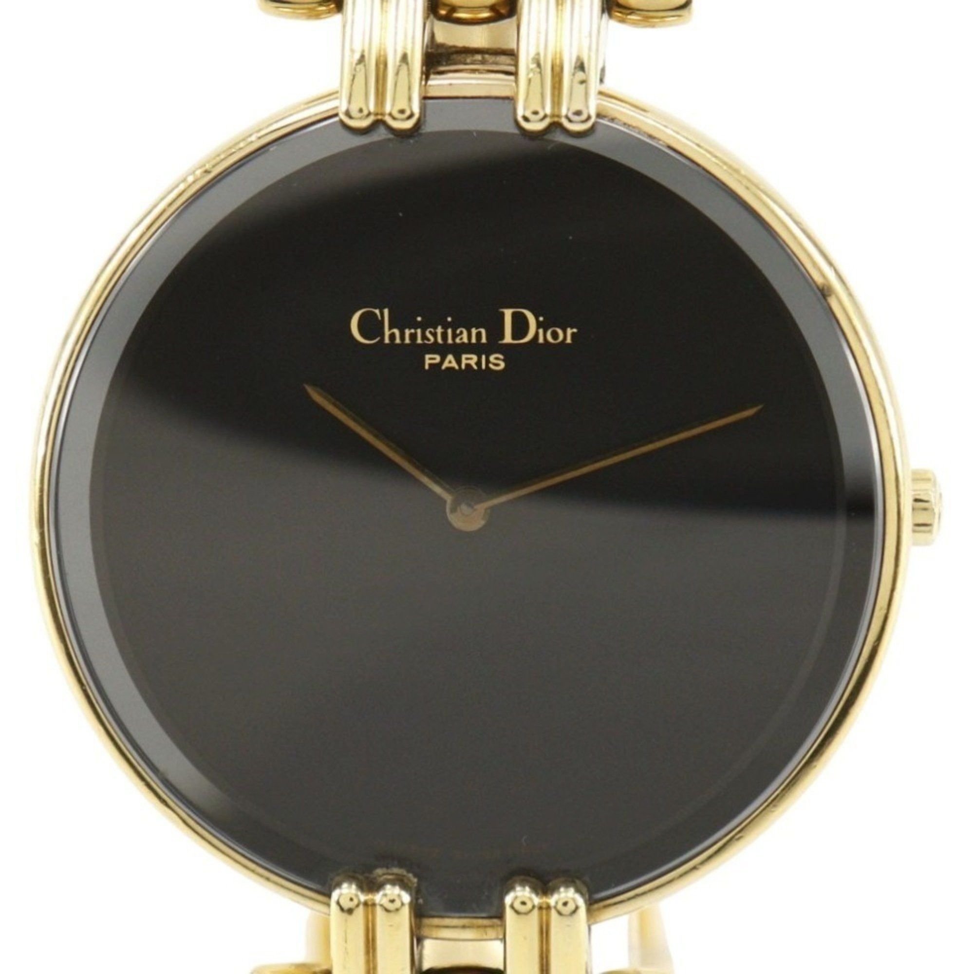 Dior Christian Dior Bakira Watch 47 154-2 Gold Plated Quartz Analog Display Black Dial Men's Size ONE SIZE - 1 Thumbnail