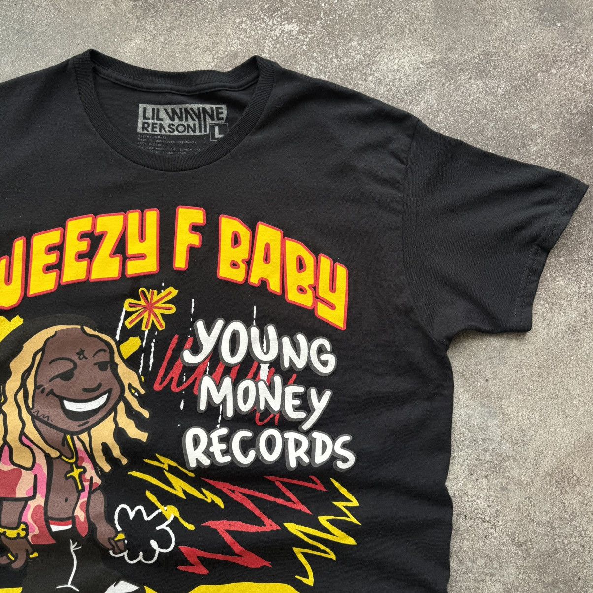 Lil Wayne × Rap Tees Lil Wayne Rap Hip Hop Y2K Real G Big Logo T-Shirt Size US L / EU 52-54 / 3 - 4 Thumbnail