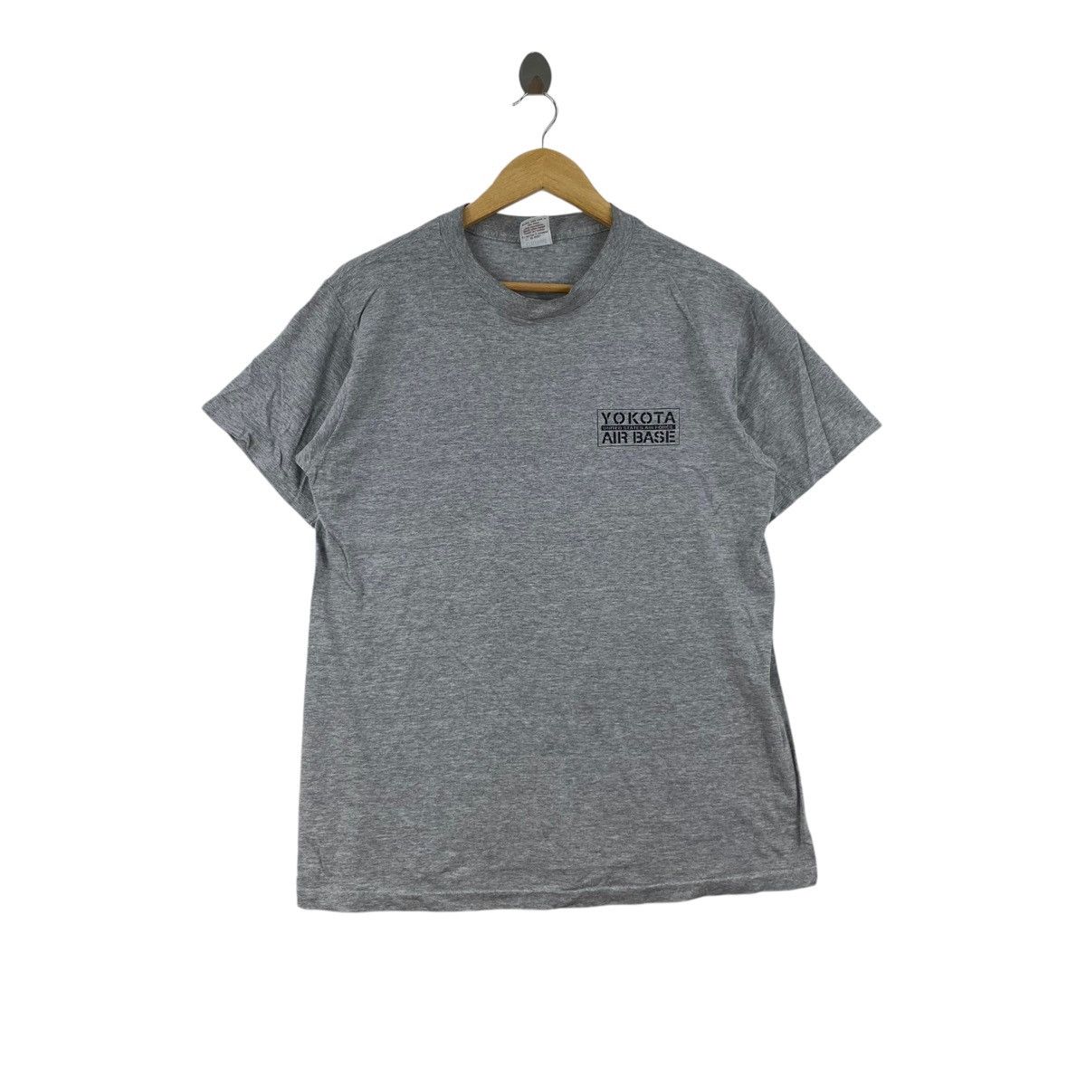 Vintage 90s YOKOTA US Air Force Air Base Grey Short Sleeve