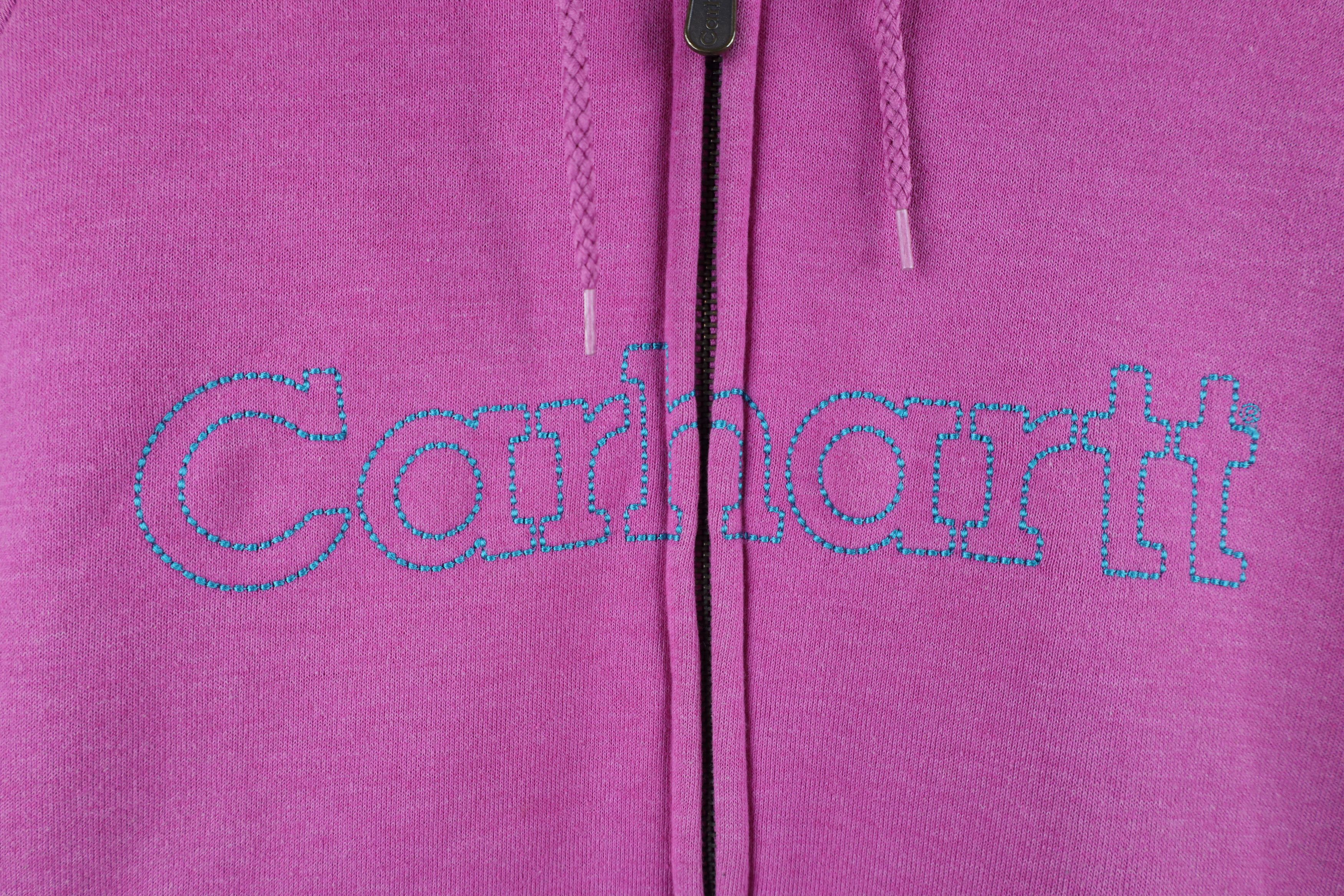 Carhartt × Vintage Vintage Carhartt Spell Out Full Zip Hoodie Sweatshirt Pink Size L / US 10 / IT 46 - 5 Thumbnail