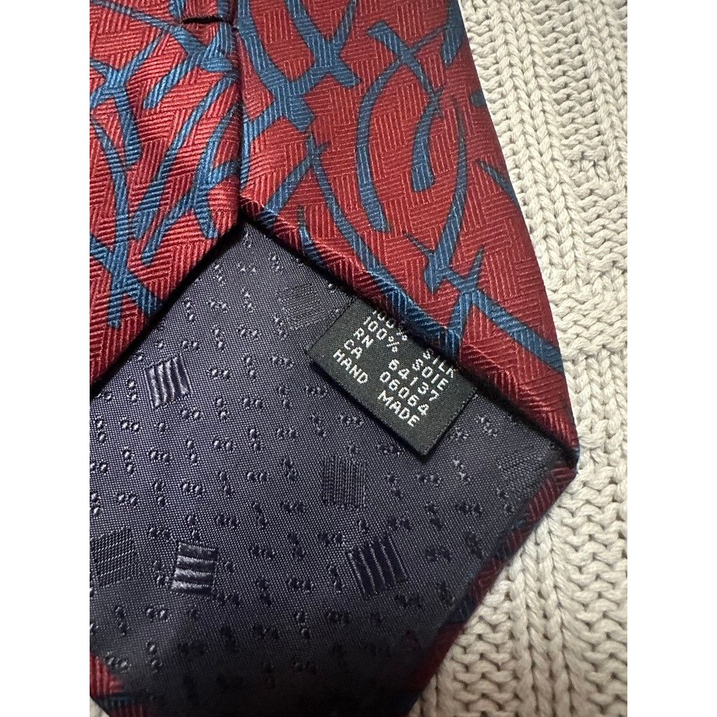 BUGATCHI Bugatchi maroon abstract silk tie Size ONE SIZE - 3 Thumbnail