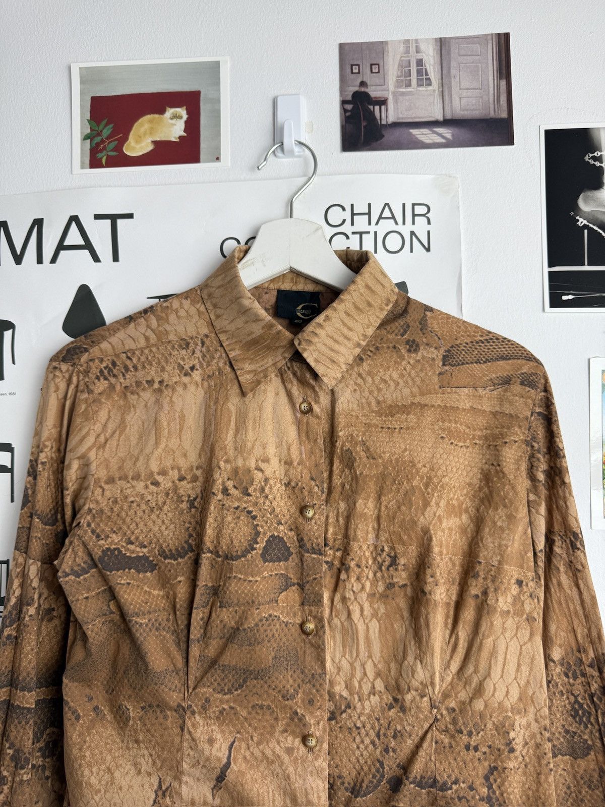 Roberto Cavalli Vintage y2k Just Cavalli cropped snakeskin shirt 40 designer Size S / US 4 / IT 40 - 5 Thumbnail