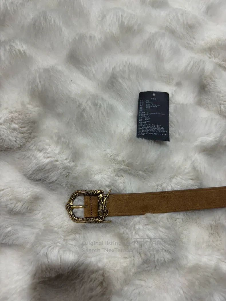 Saint Laurent Paris Saint Laurent Paris size 80 Golden Embossed Logo Belt Size ONE SIZE - 4 Thumbnail