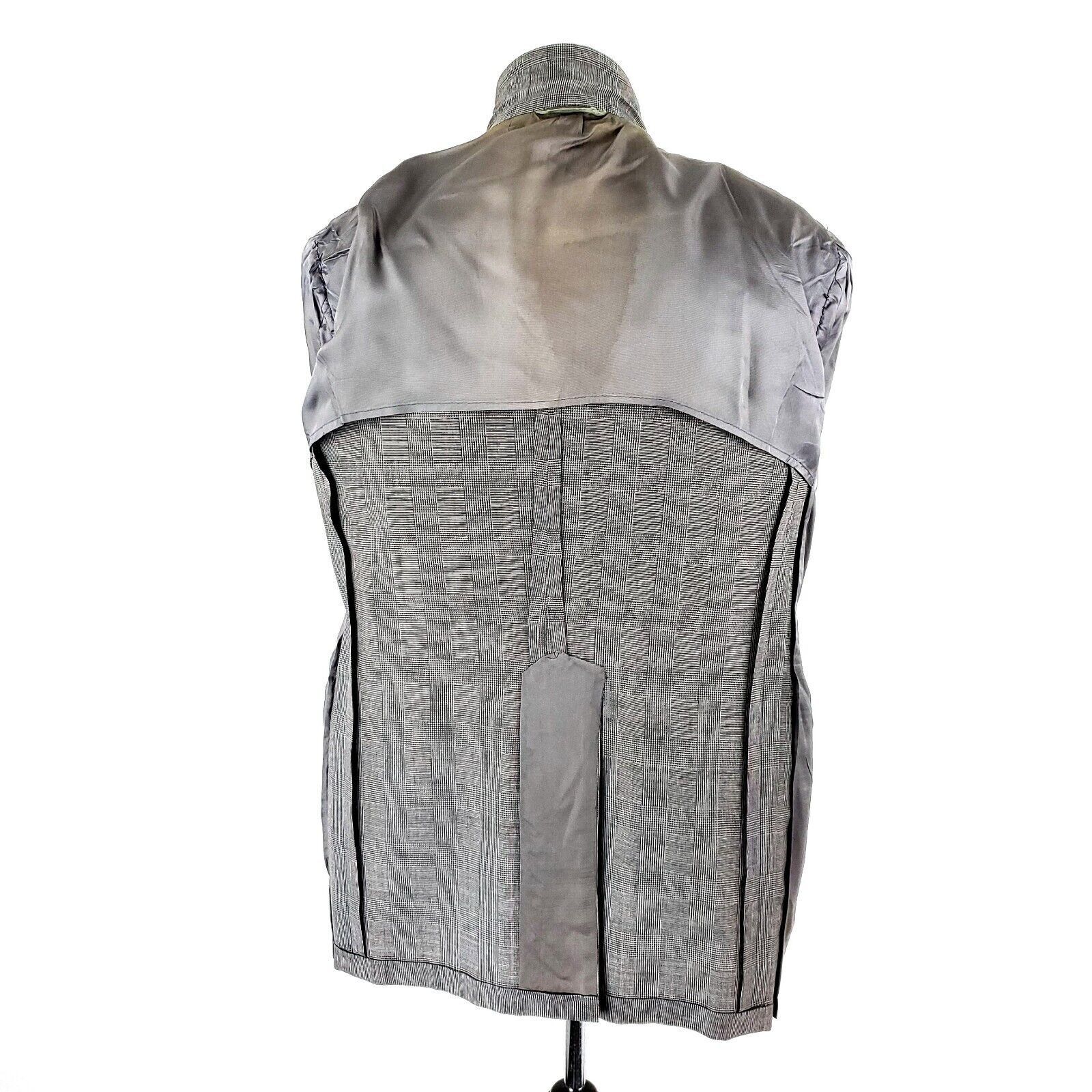 Hickey Freeman Vintage Hickey Freeman Wool 3 Button Blazer 40R Gray Glen Pl Size 40R - 10 Thumbnail