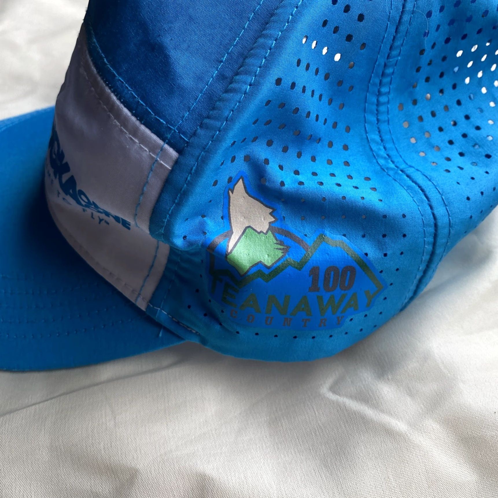 Vintage Hoka One One Fleet Feet Hat Strapback Blue Lightweight Polyester Microfiber 5 Panel Adjustable Breathable Men Cap Summer Spring Fall Size ONE SIZE - 4 Thumbnail