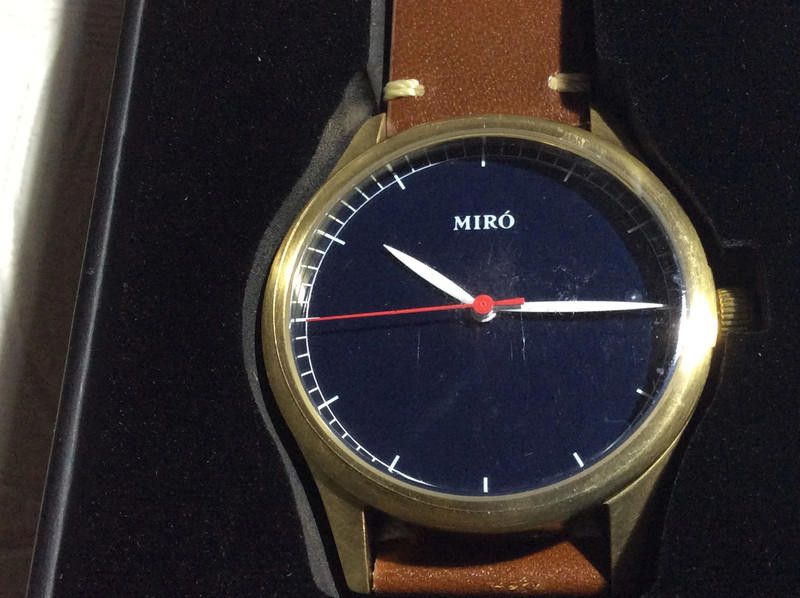 Designer Miro Gold/Blue/Chocolate Men's Watch Size ONE SIZE - 8 Thumbnail