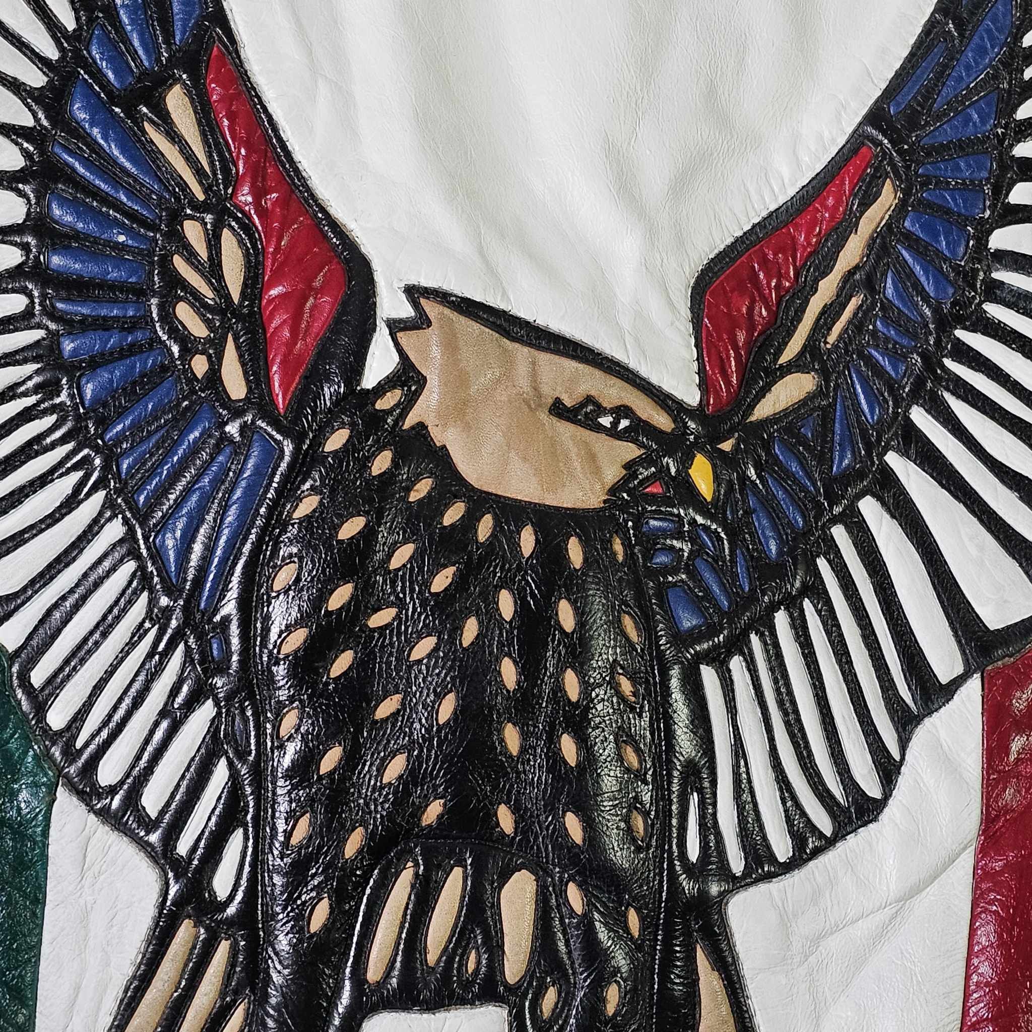 Vintage Mexico Vintage 90s Custom Leather Biker Eagle Jacket Size US M / EU 48-50 / 2 - 9 Thumbnail