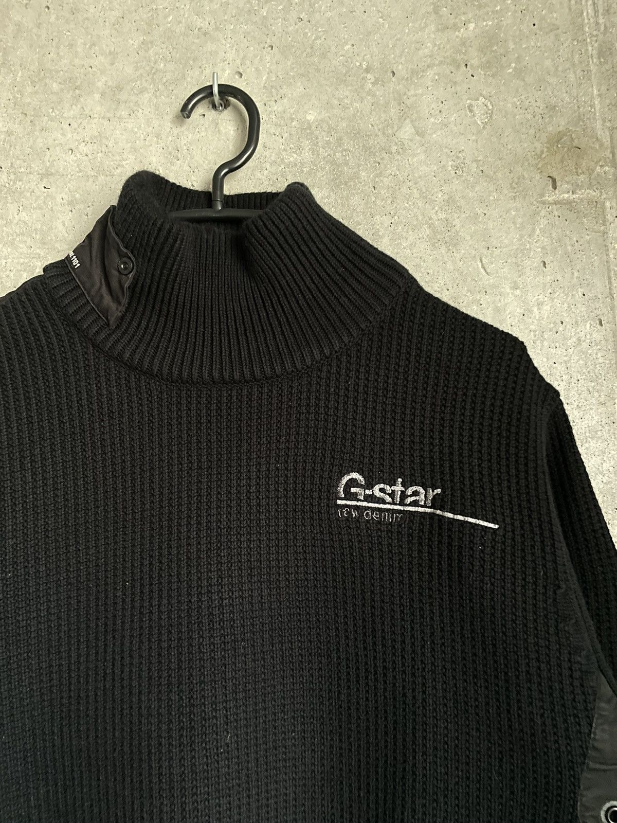 G-Star × Japanese Brand × Vintage Vintage G-Star Hard Turtleneck Heavy Zip Ribbed Knit Y2K Size US L / EU 52-54 / 3 - 5 Thumbnail