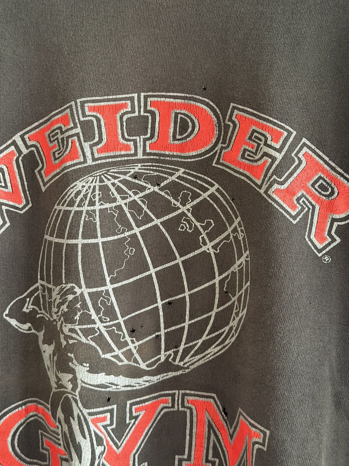 Vintage *RARE* VINTAGE 1990 WEIDER GEAR GYM FADED TEE BODYBUILDING Size US XL / EU 56 / 4 - 14 Thumbnail