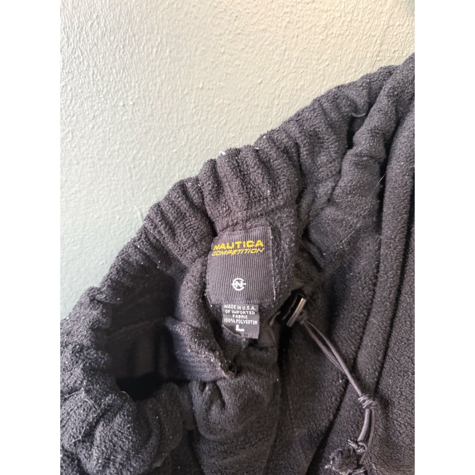 Nautica VINTAGE Nautica Competition Mens Black Fleece Sweatpants Size L Regular Pants USA Size US 33 - 3 Thumbnail