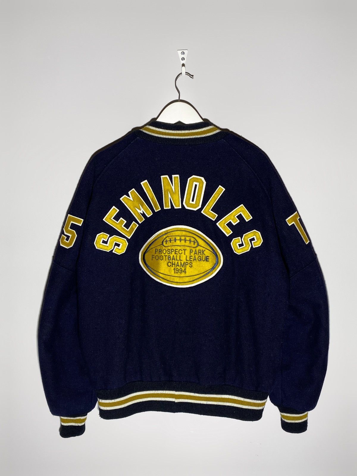 Vintage Vintage 90s De Long Varsity Jacket Seminoles Prospect Park Size US XL / EU 56 / 4 - 1 Thumbnail