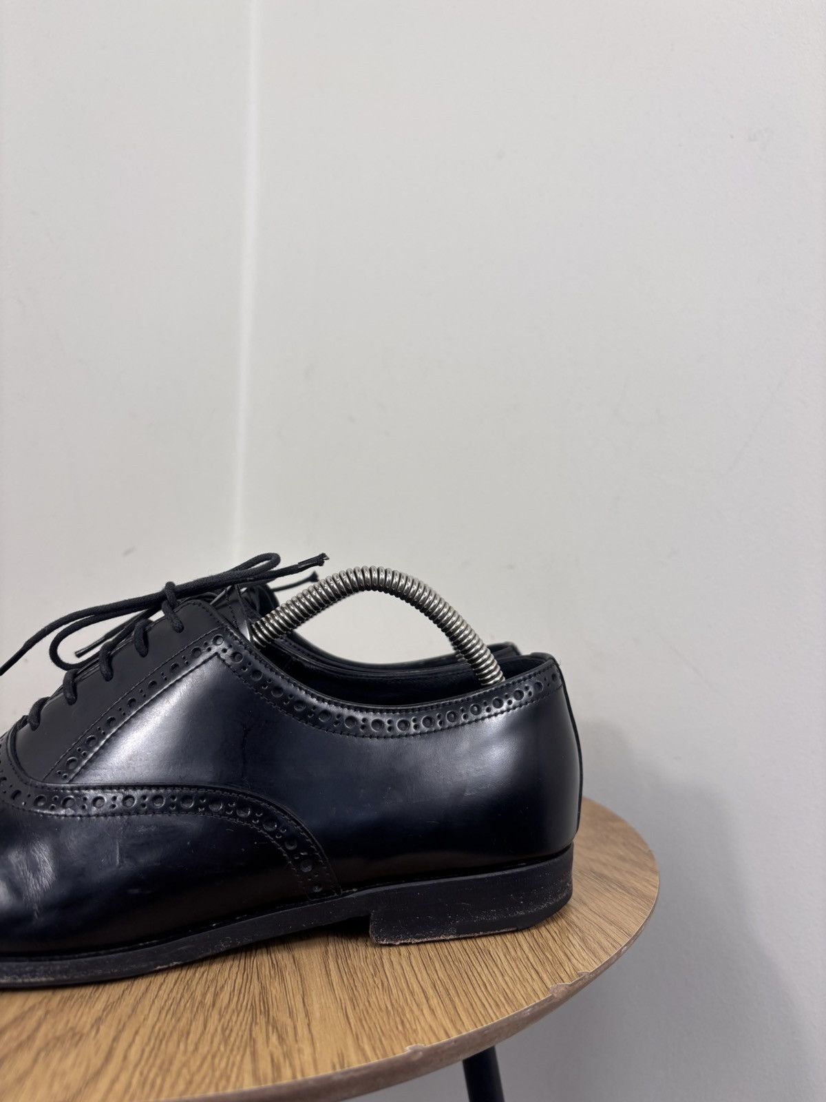 Prada Prada Men’s Black Leather Cap-Toe Brogue Oxford Dress Shoes Size US 8.5 / EU 41-42 - 11 Thumbnail