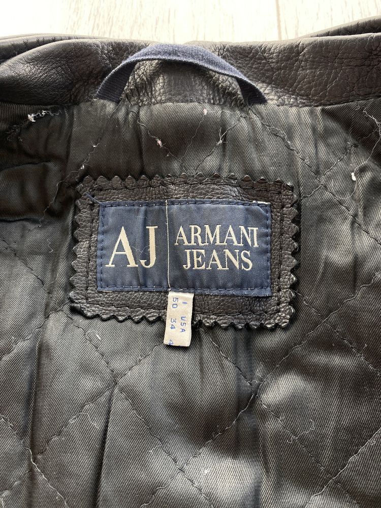 Giorgio Armani Vintage Armani Jeans Leather Biker Jacket Size US M / EU 48-50 / 2 - 4 Thumbnail