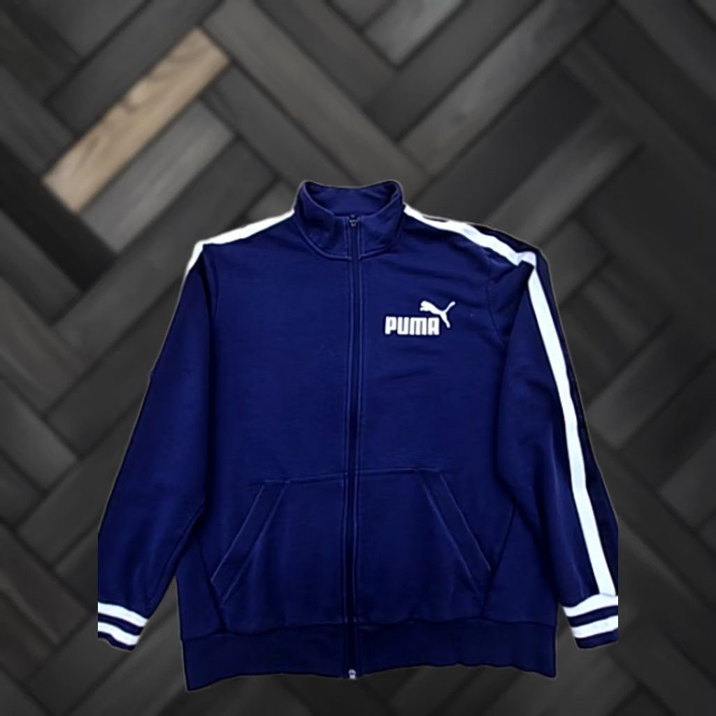 Puma Puma Vintage Navy Blue Track Jacket XL Men Full Zip White Stripes Size US XL / EU 56 / 4 - 1 Thumbnail