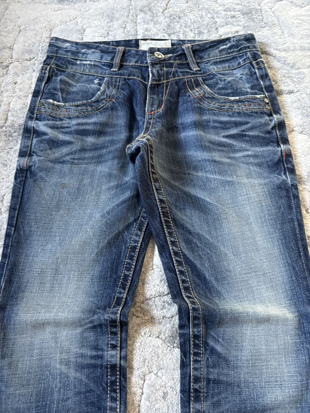 If Six Was Nine 2000s Lolita Japan Studded Pyramid Whiskers Flared Jeans Size US 30 / EU 46 - 7 Thumbnail