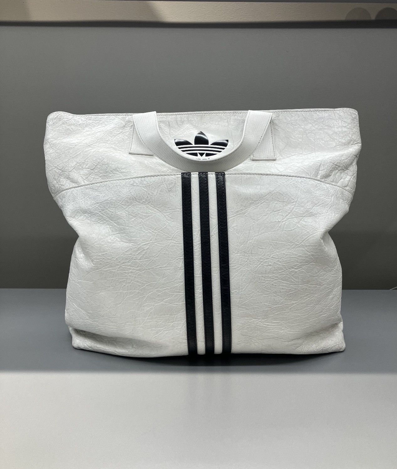 Adidas × Balenciaga 💥LIMITED💥 X Adidas Stripes Leather North South Tote Bag Size ONE SIZE - 1 Thumbnail
