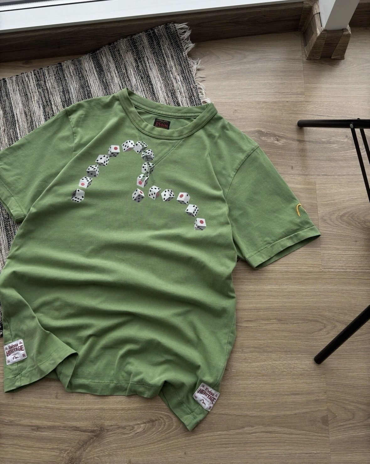 Evisu Vintage Evisu Y2K big logo green distressed tee Size US L / EU 52-54 / 3 - 3 Thumbnail