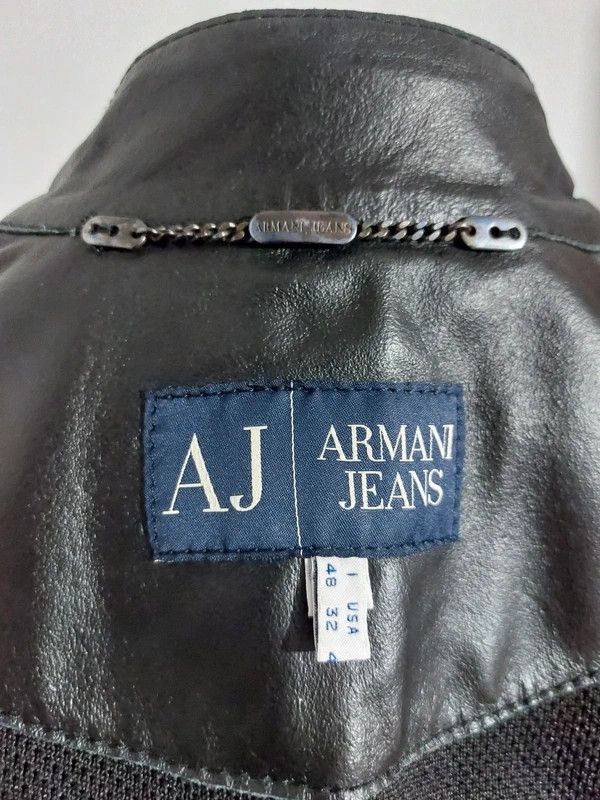 Armani 2000's Armani black hybrid biker leather jacket Size US M / EU 48-50 / 2 - 5 Thumbnail