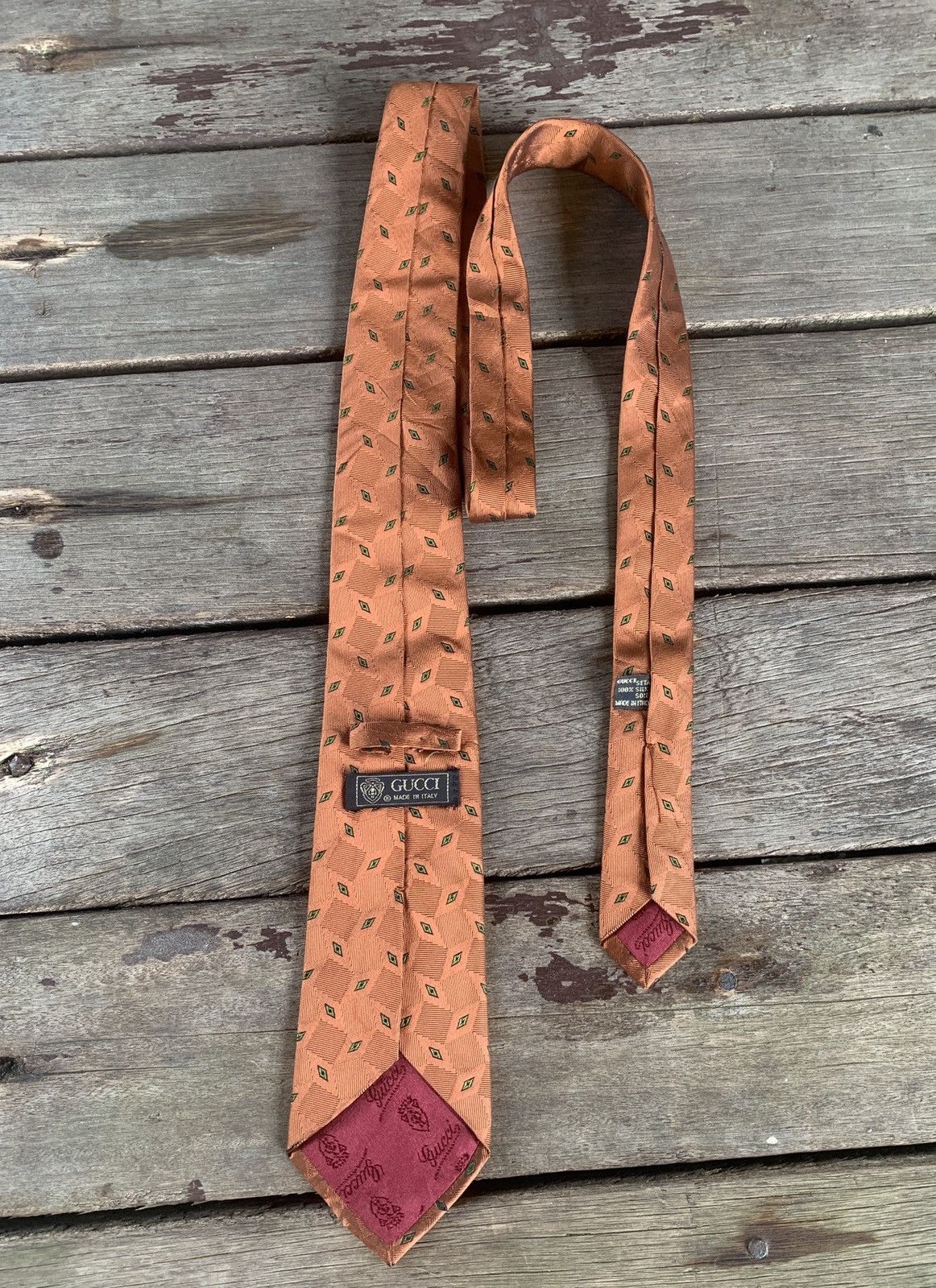 Gucci Gucci Italy silk neck tie Size ONE SIZE - 2 Thumbnail