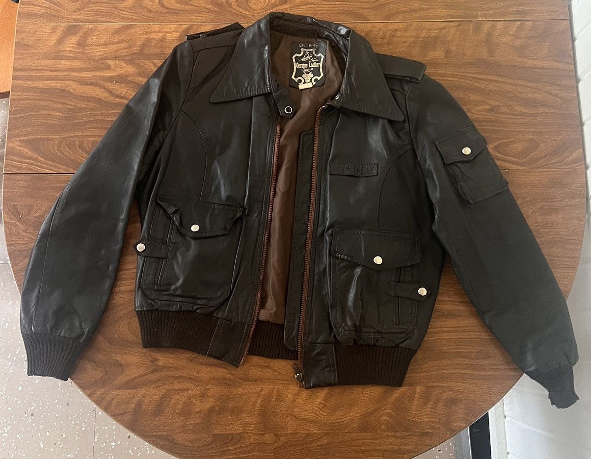 Genuine Leather × Spitfire × Vintage Vintage Campri A-2 Punk Style Leather Jacket Size US S / EU 44-46 / 1 - 2 Thumbnail