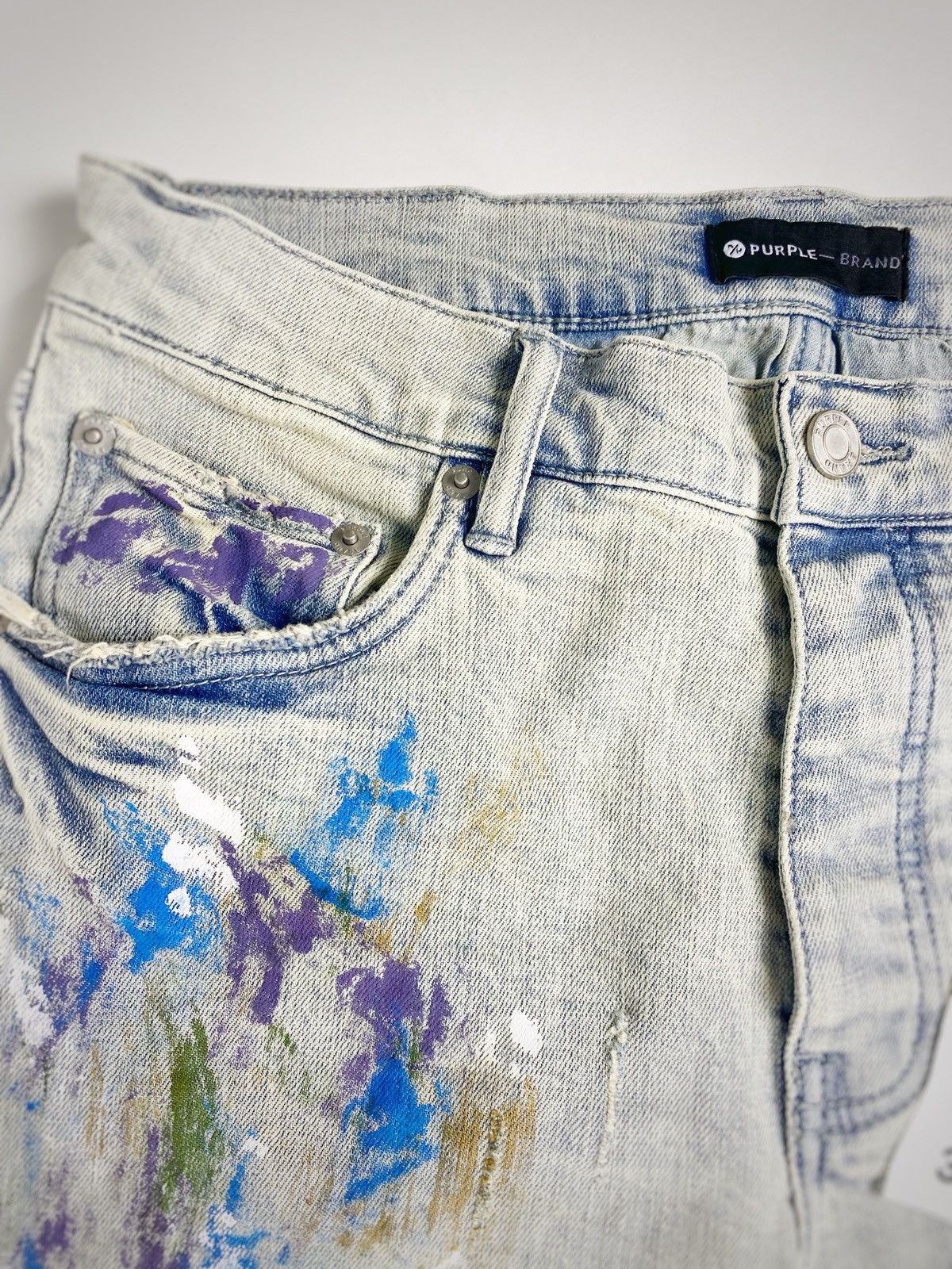 Purple Brand PURPLE BRAND Paint Splatter 32 Style P004 Slim Boot Jeans Size US 32 / EU 48 - 3 Thumbnail