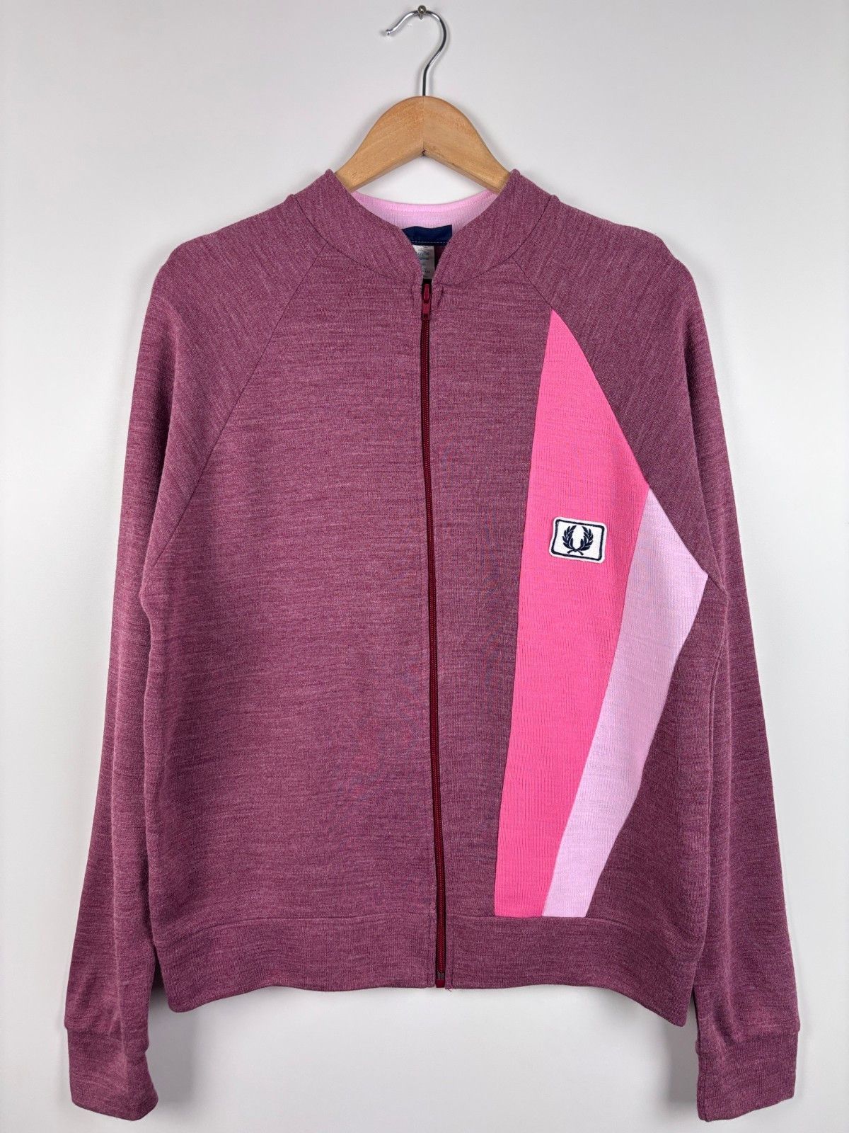Vtg 80s Fred Perry Zip Pullover Unisex Mens M / Womens L