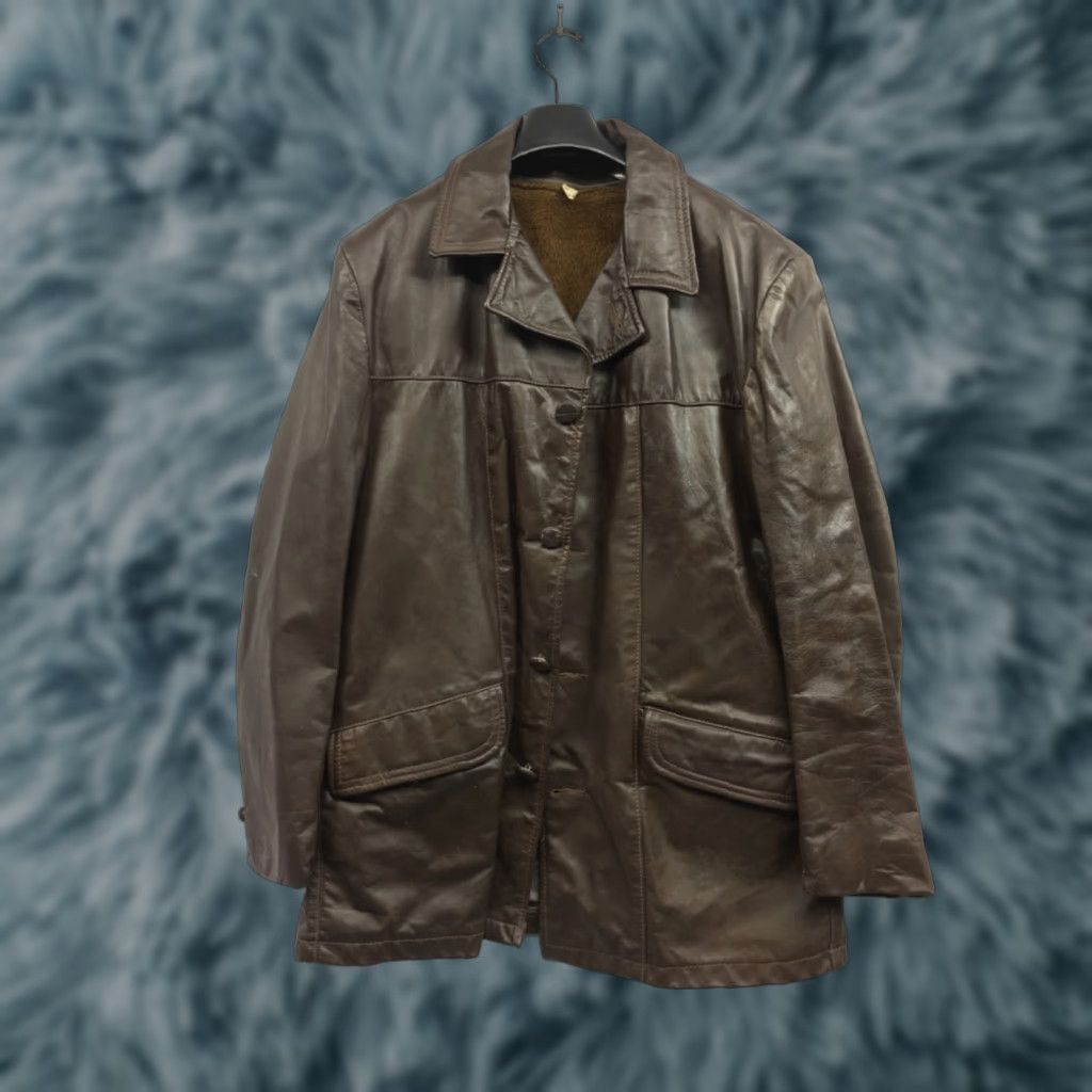 Vintage VINTAGE Leathercraft Process of America Brown Leather Jacket Coat Button Size 42 Mens Size US XS / EU 42 / 0 - 1 Thumbnail