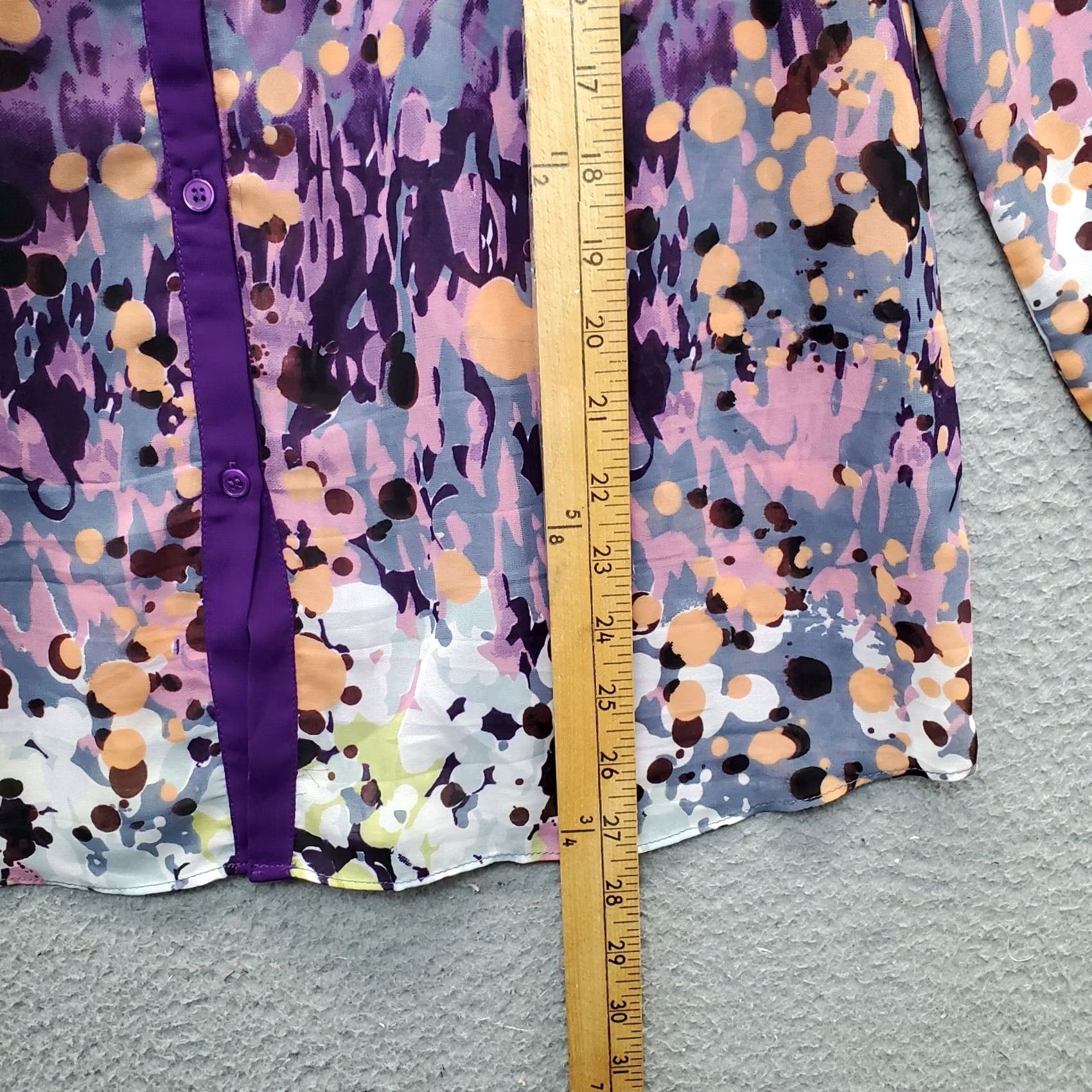 Vintage W118 by Walter Baker Blouse Top Womens Large Multi Sheer Collared Button Down Size L / US 10 / IT 46 - 4 Thumbnail