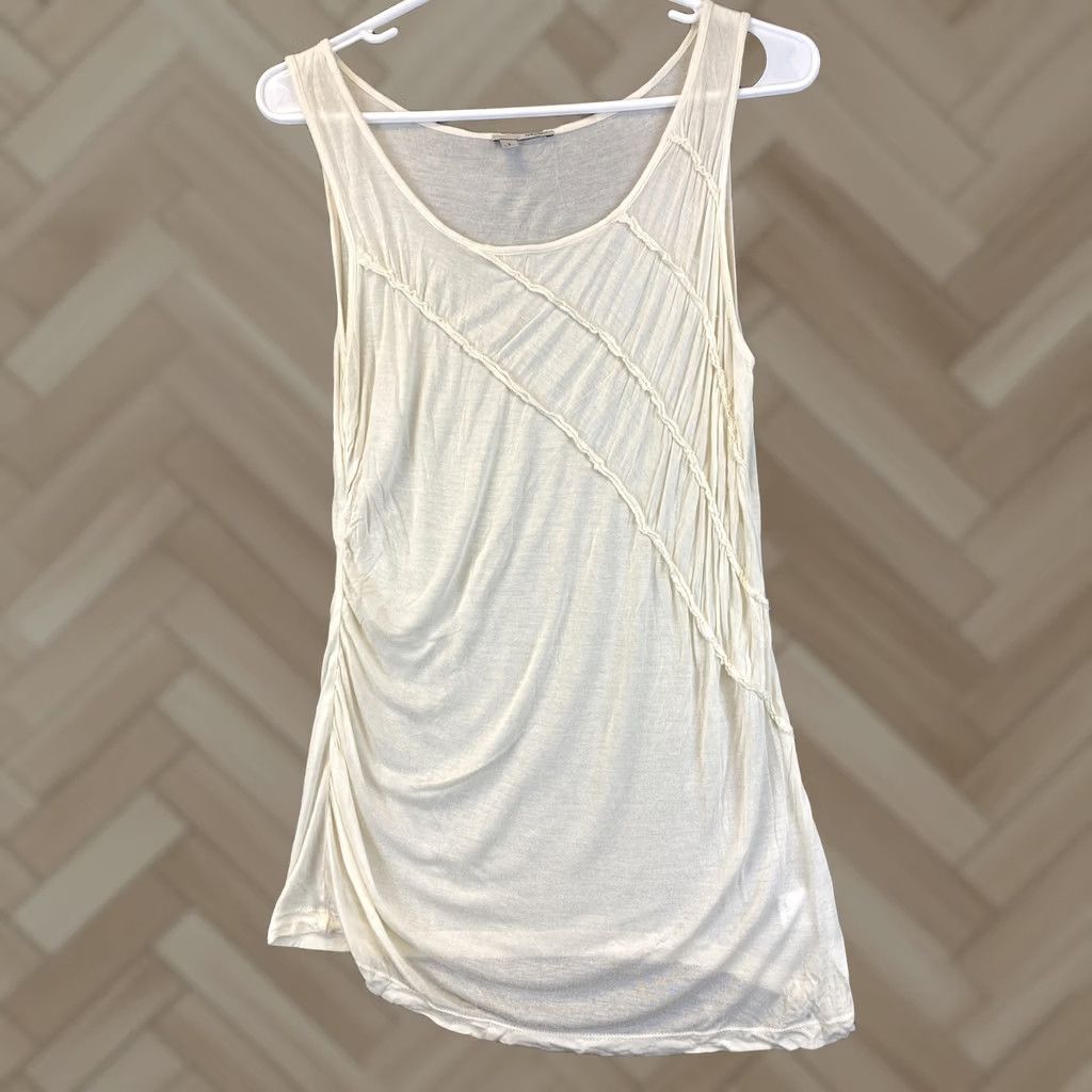 Vintage Halogen Tank Top Women’s Size S Cream Solid Knit Top Sleeveless Scoop Neck Cotton Spandex Cream Ivory Women S Size S Tank Top Size S / US 4 / IT 40 - 1 Thumbnail