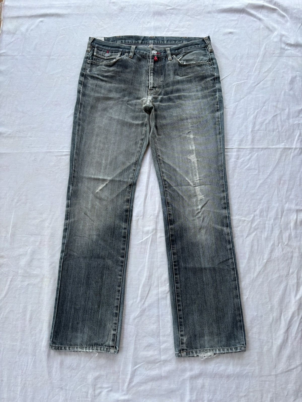 Takeo Kikuchi Vintage TAKEO KIKUCHI Distressed Denim Faded Jeans Size US 32 / EU 48 - 7 Thumbnail