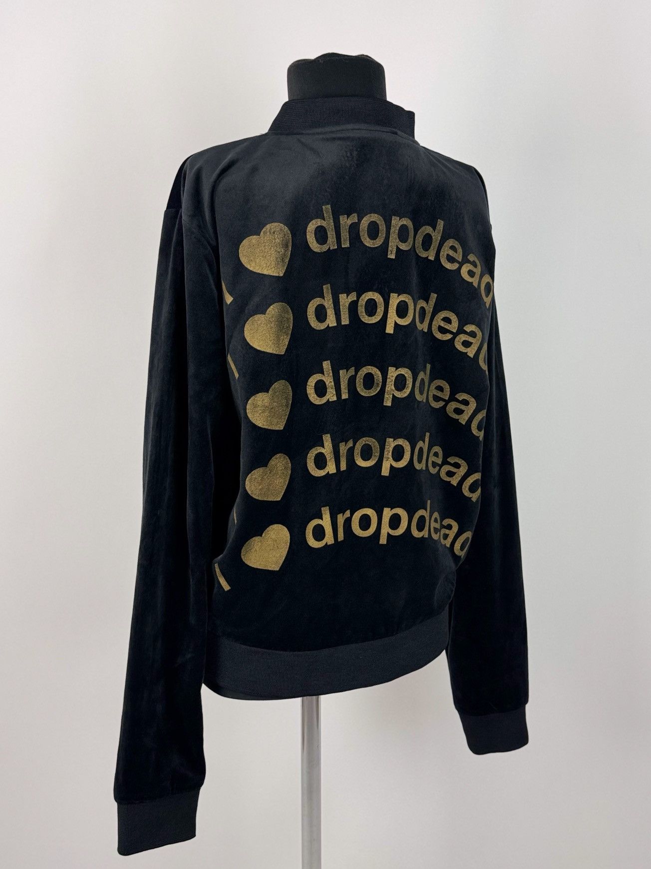 Drop Dead Drop Dead “I Love Dropdead” Velour Bomber Women’s Jacket Size L / US 10 / IT 46 - 2 Thumbnail