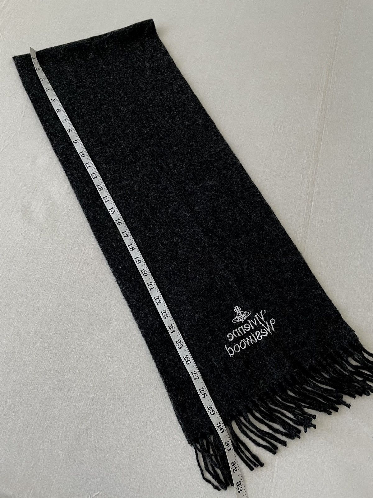 Vivienne Westwood Vivienne Westwood Wool Scarf Charcoal Gray Italy Size ONE SIZE - 5 Thumbnail