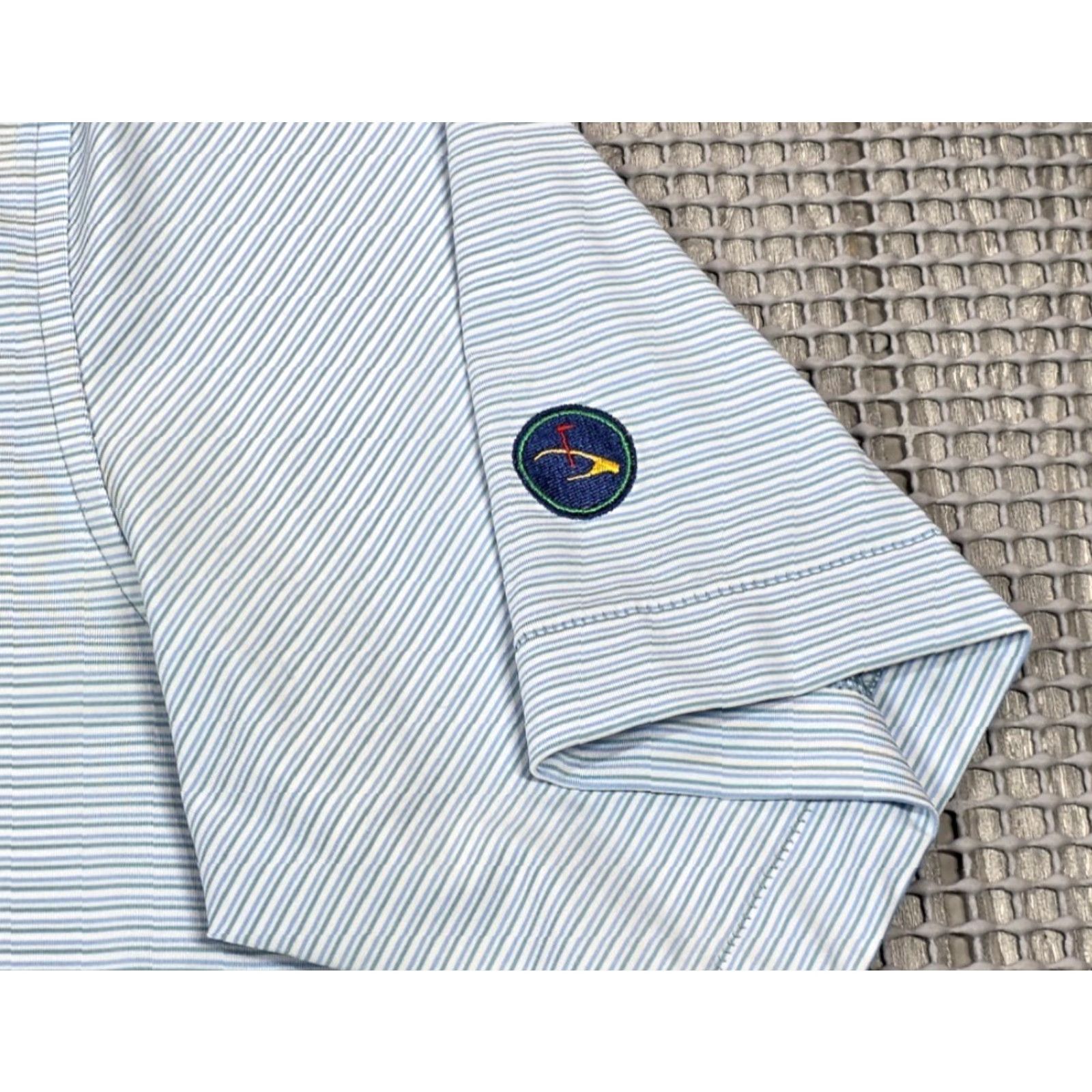 Peter Millar Peter Millar Polo Performance Shirt XL Blue Stripe Summer Comfort Eagle Point Polo Shirt Men Size US XL / EU 56 / 4 - 5 Thumbnail