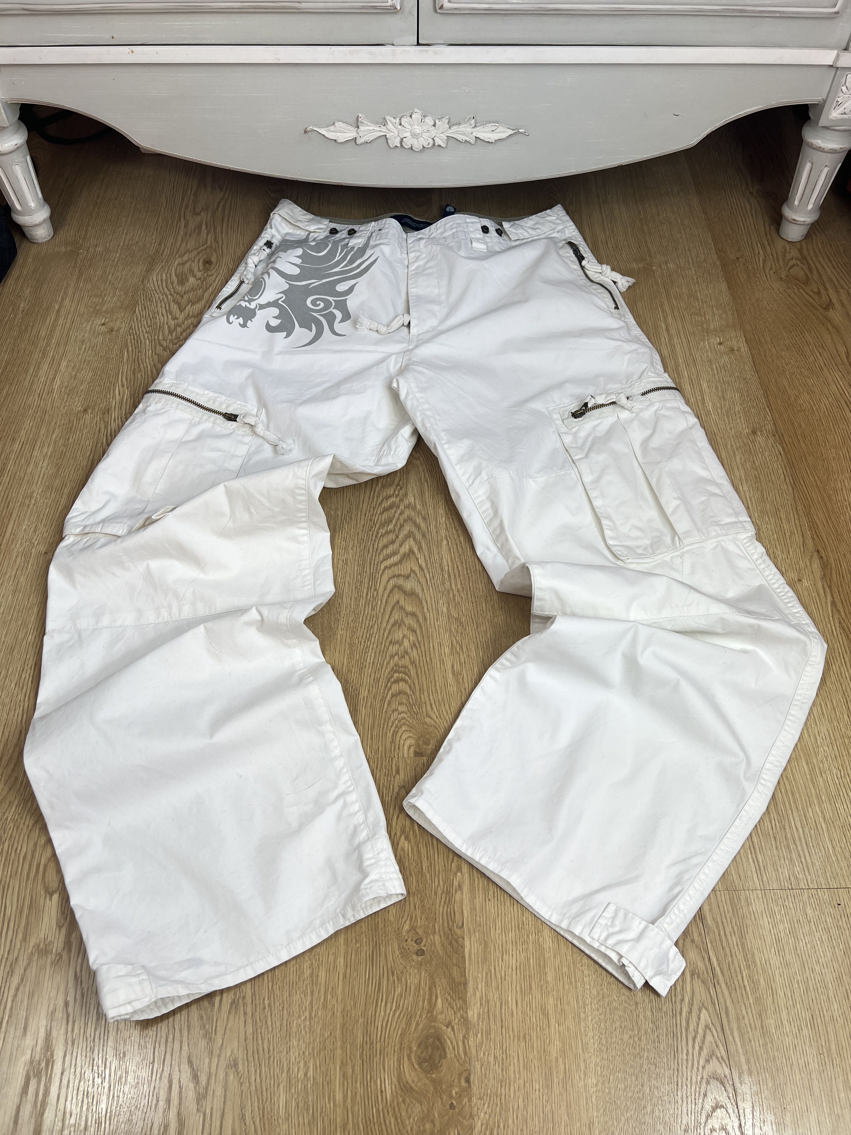 Vintage FISHBONE AVANTGARDE PANTS TRIBLE DRAGONS AVANTGARDE CARGO Size US 34 / EU 50 - 1 Thumbnail