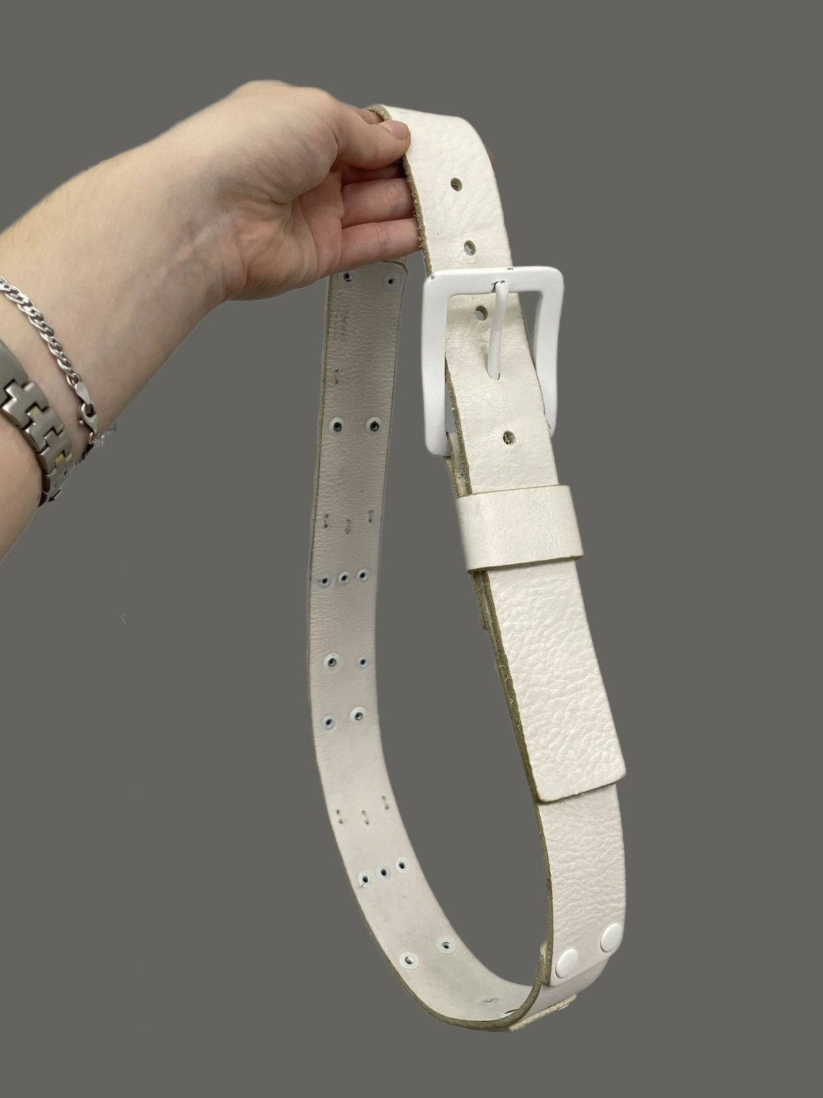 Diesel Diesel white leather belt Y2K big logo industrial style 90s Size ONE SIZE - 10 Thumbnail