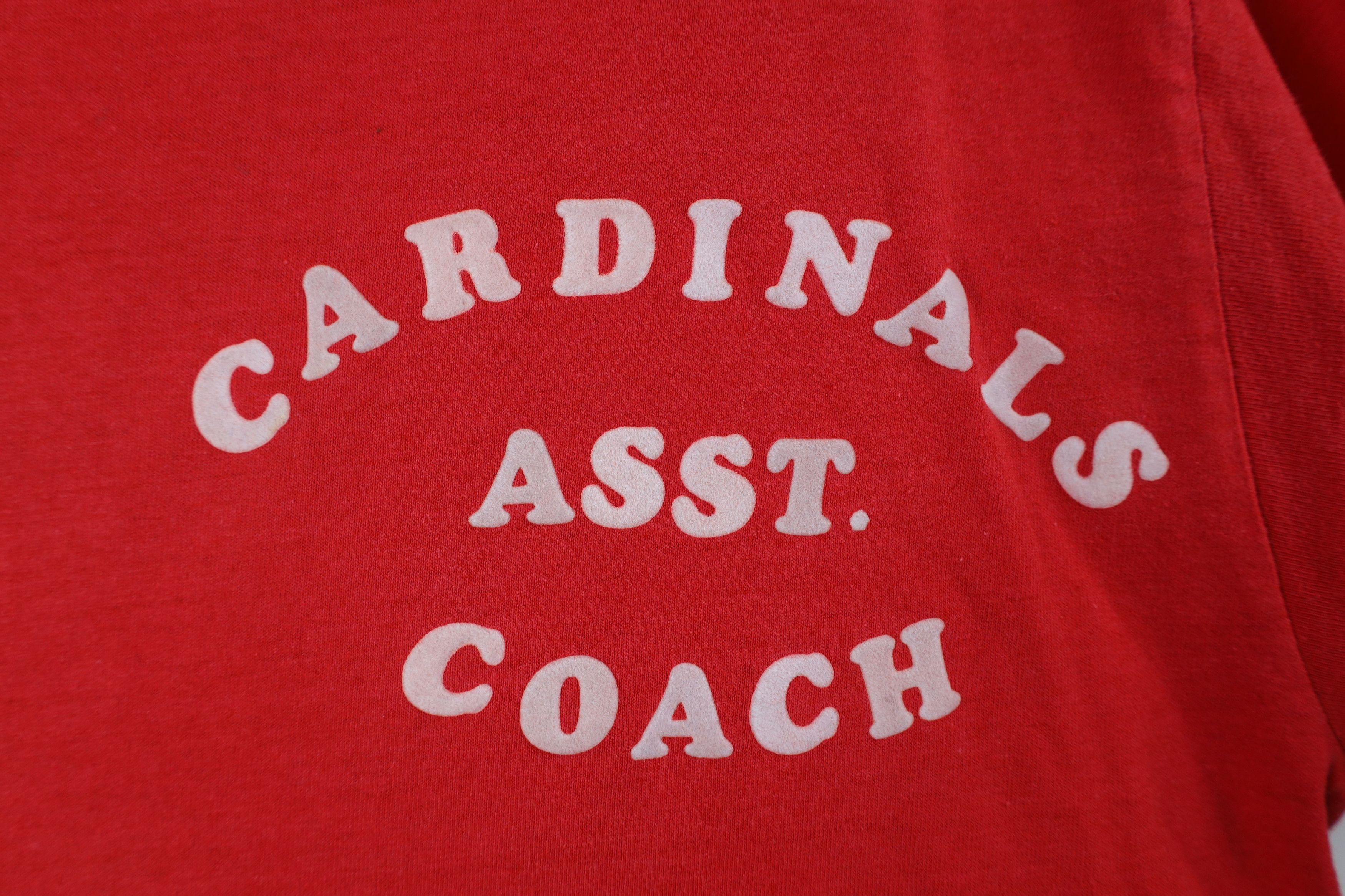Vintage Vintage 70s Faded Cardinals Assistant Coach T-Shirt Red USA Size US L / EU 52-54 / 3 - 4 Thumbnail