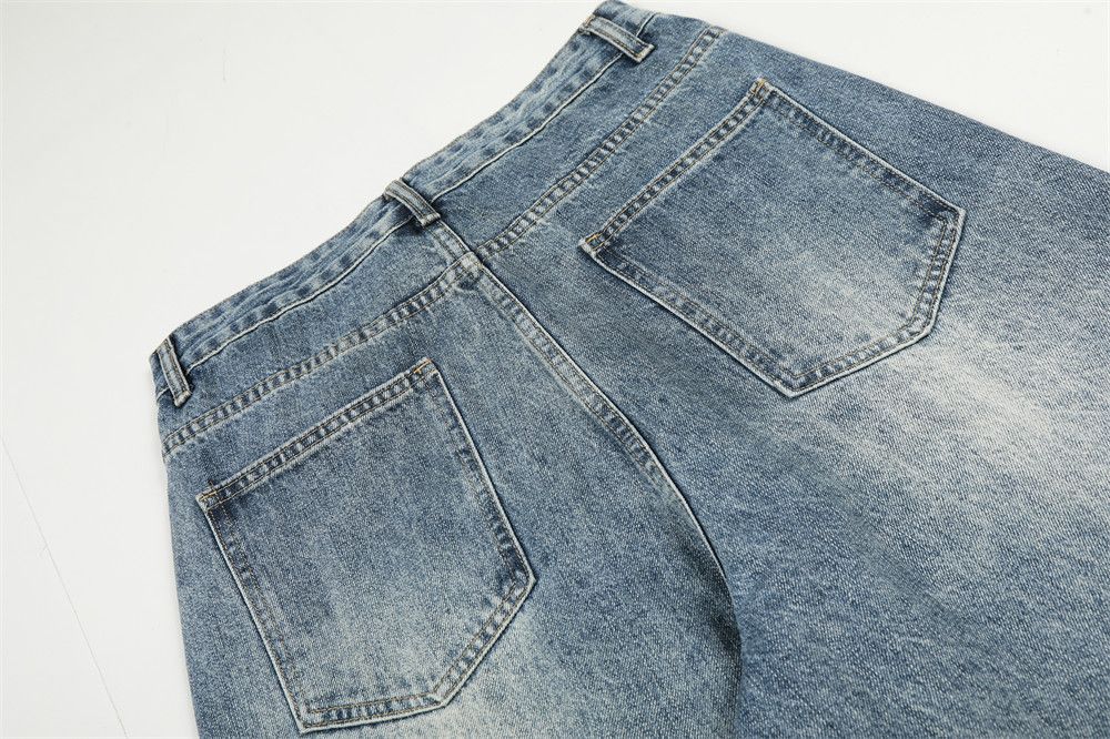 Jean Vintage distressed loose washed men's versatile jeans Size US 32 / EU 48 - 6 Thumbnail