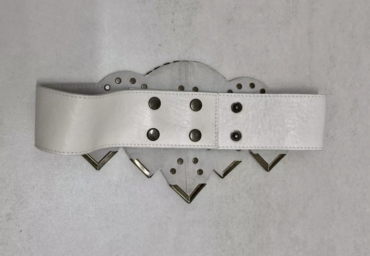 Ganni Vtg Ganni Leather Metalic Studded Belt Wide Festival boho Size ONE SIZE - 4 Thumbnail