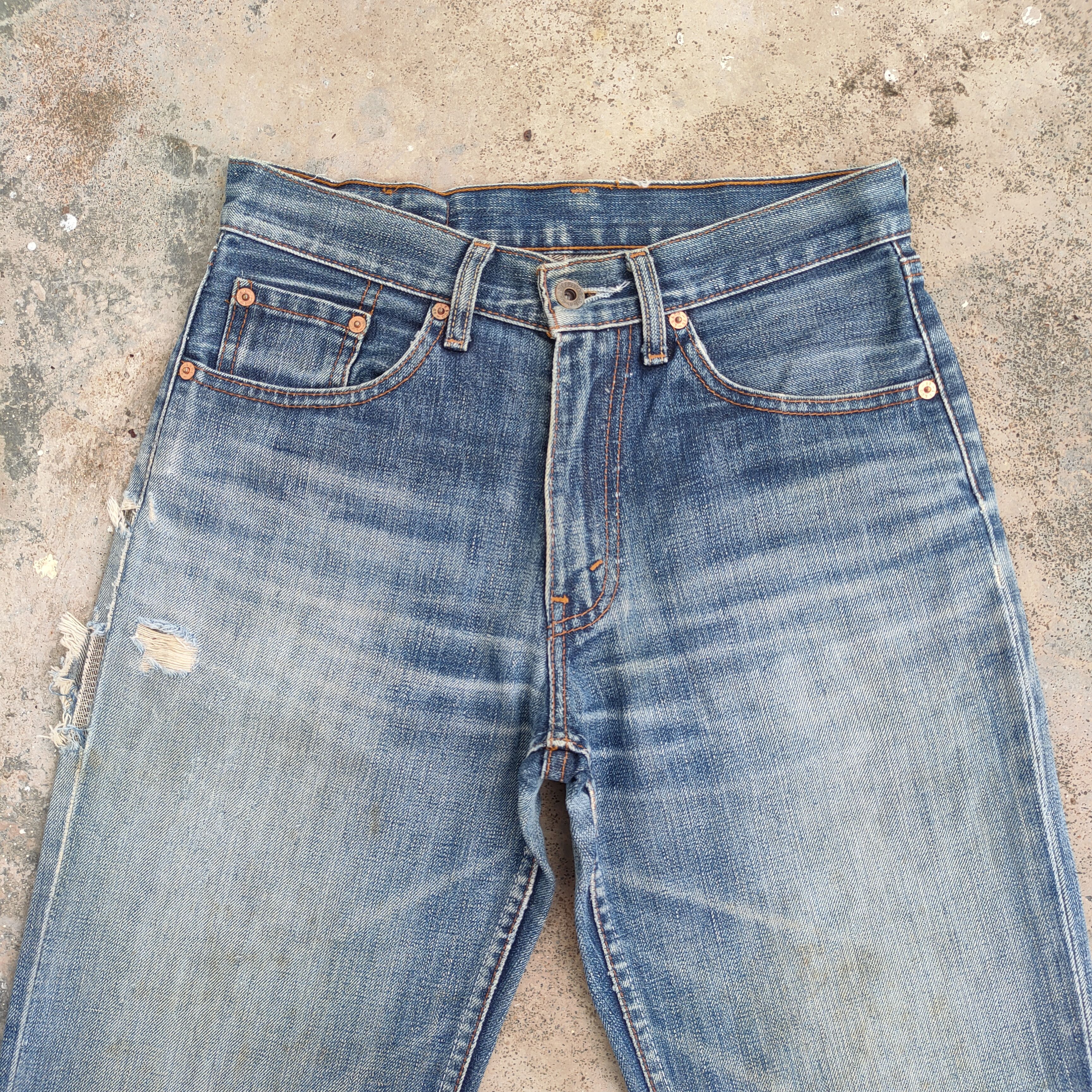 Jean × Levi's × Vintage VINTAGE LEVI'S 502 FADED RIPPED JEANS DENIM PANTS Size US 29 - 3 Thumbnail
